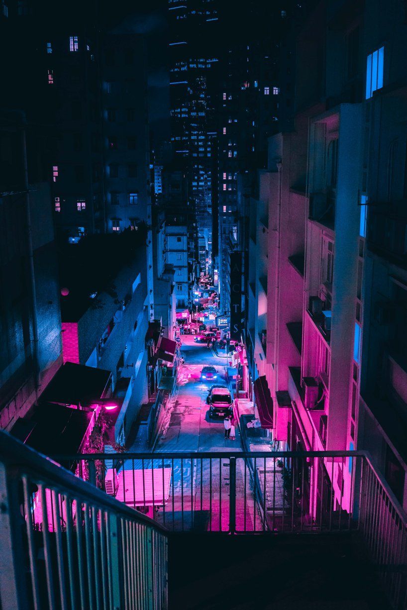 Vicolo urbano neon rosa, 818x1226 Full HD Verticale, iPhone