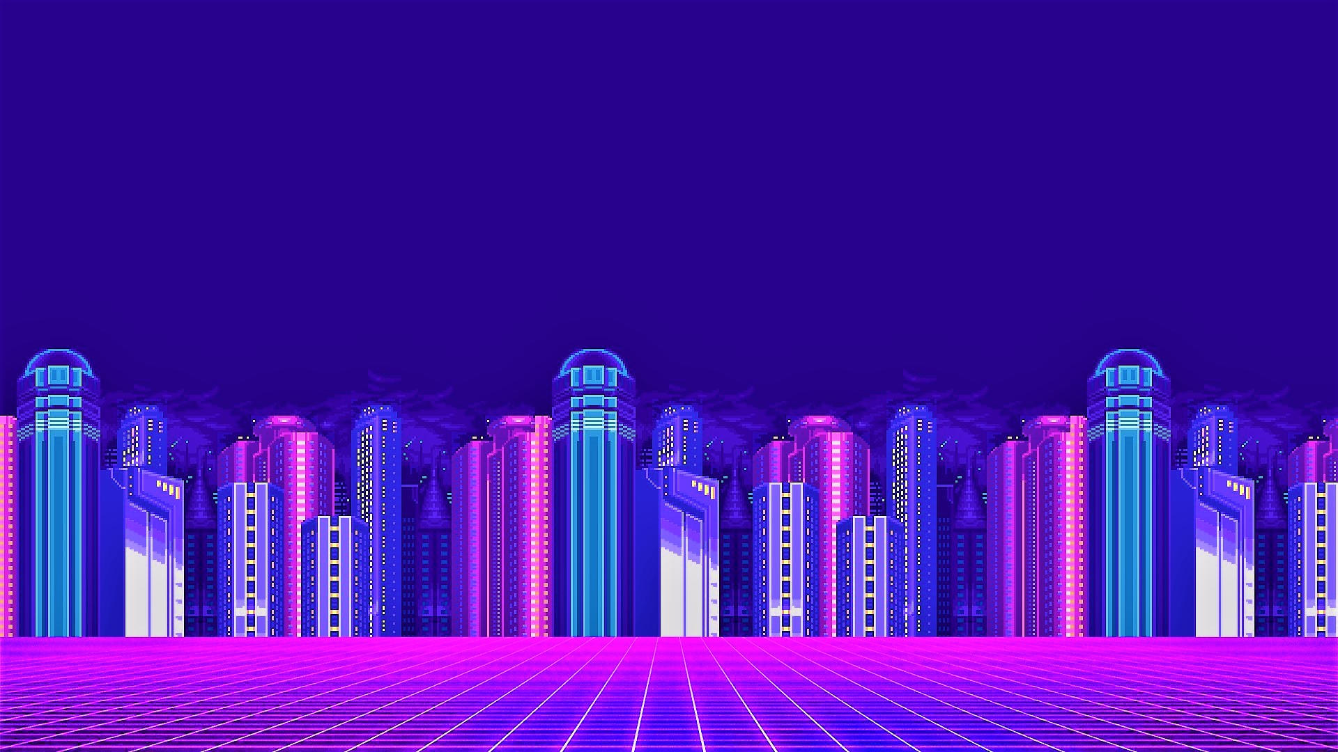 Città notturna viola neon, 1920x1080 Full HD, Desktop