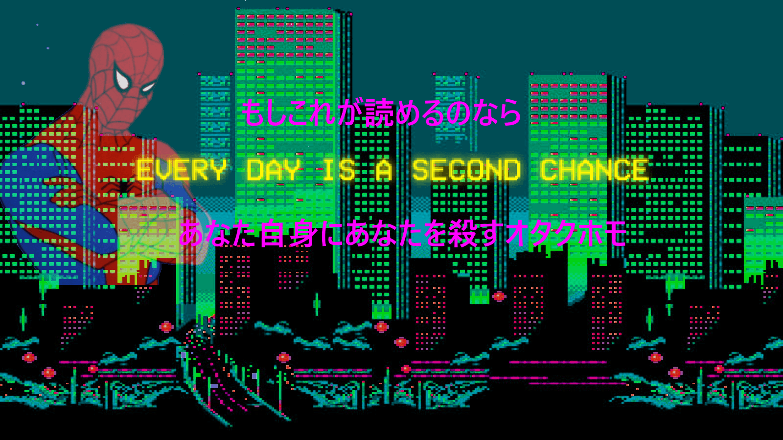 Spider-Man skyline vaporwave, Uomo Ragno, 1600x900 HD, PC