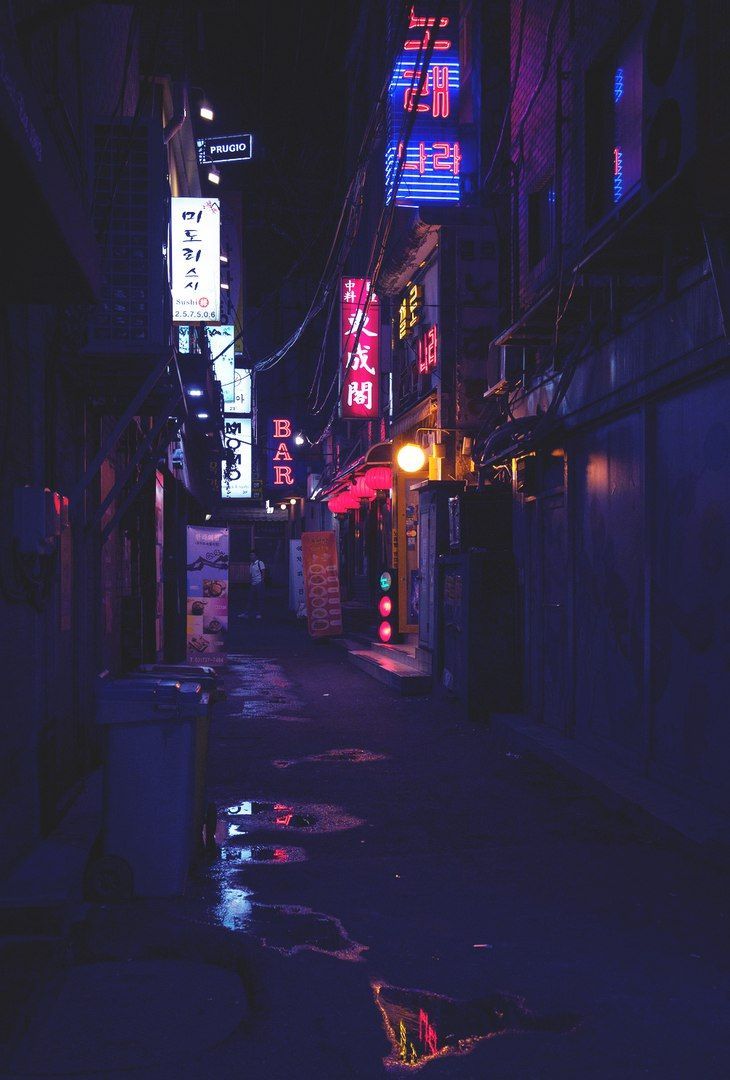 Vicolo notturno neon asiatico, 730x1080 Full HD Verticale, Google Pixel