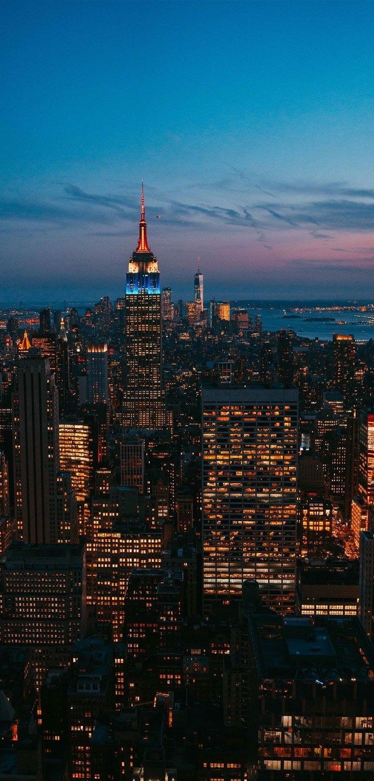 Skyline New York al tramonto, 757x1579 Full HD Verticale, iPhone