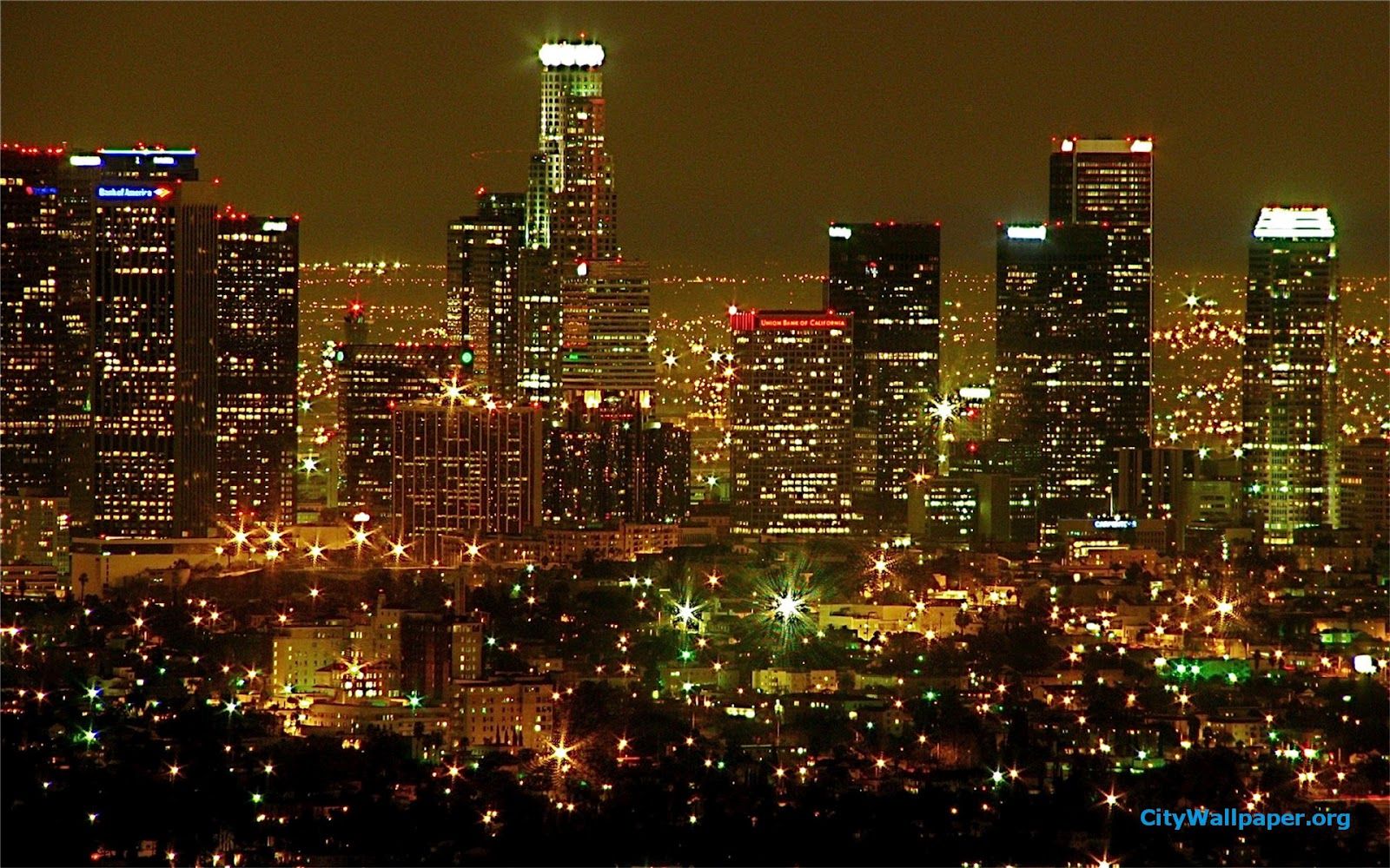 Skyline Los Angeles di notte, California, 1600x1000 HD Ready, Desktop