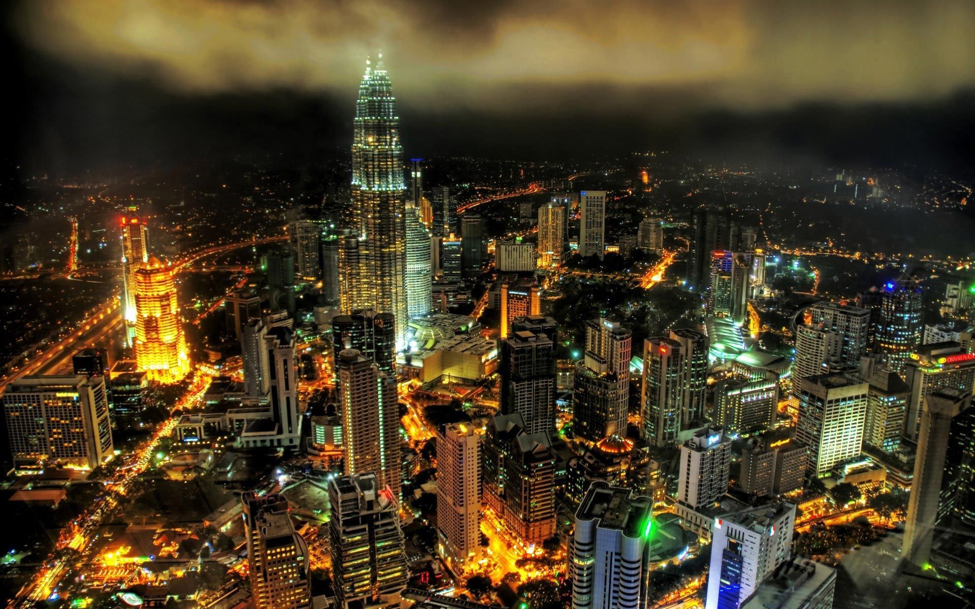 Skyline città di notte, 1920x1200 Full HD+ WUXGA, Laptop