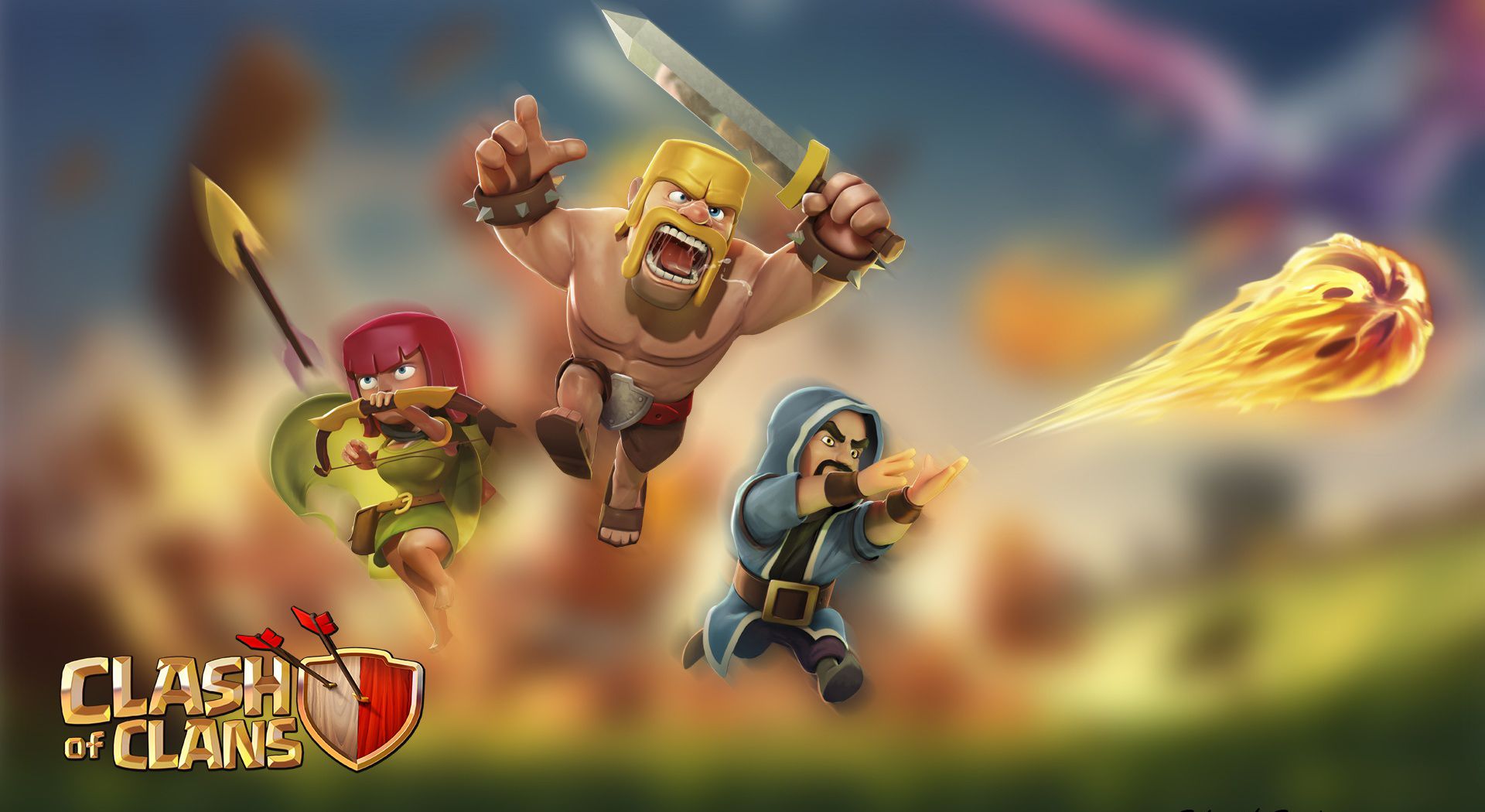 Barbari Clash of Clans battaglia, 1025x769 HD, Laptop