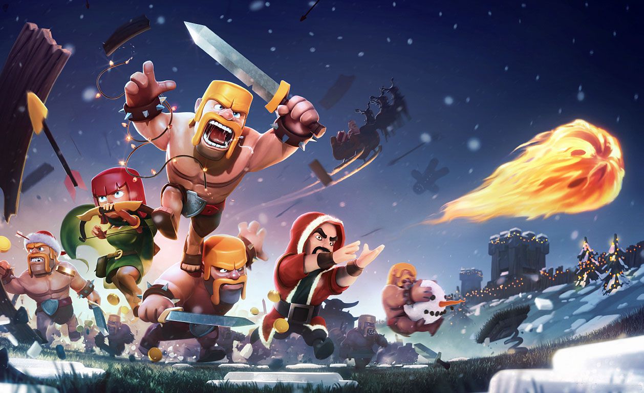 Clash of Clans battaglia invernale, strategico mobile, 1258x768 HD, Desktop