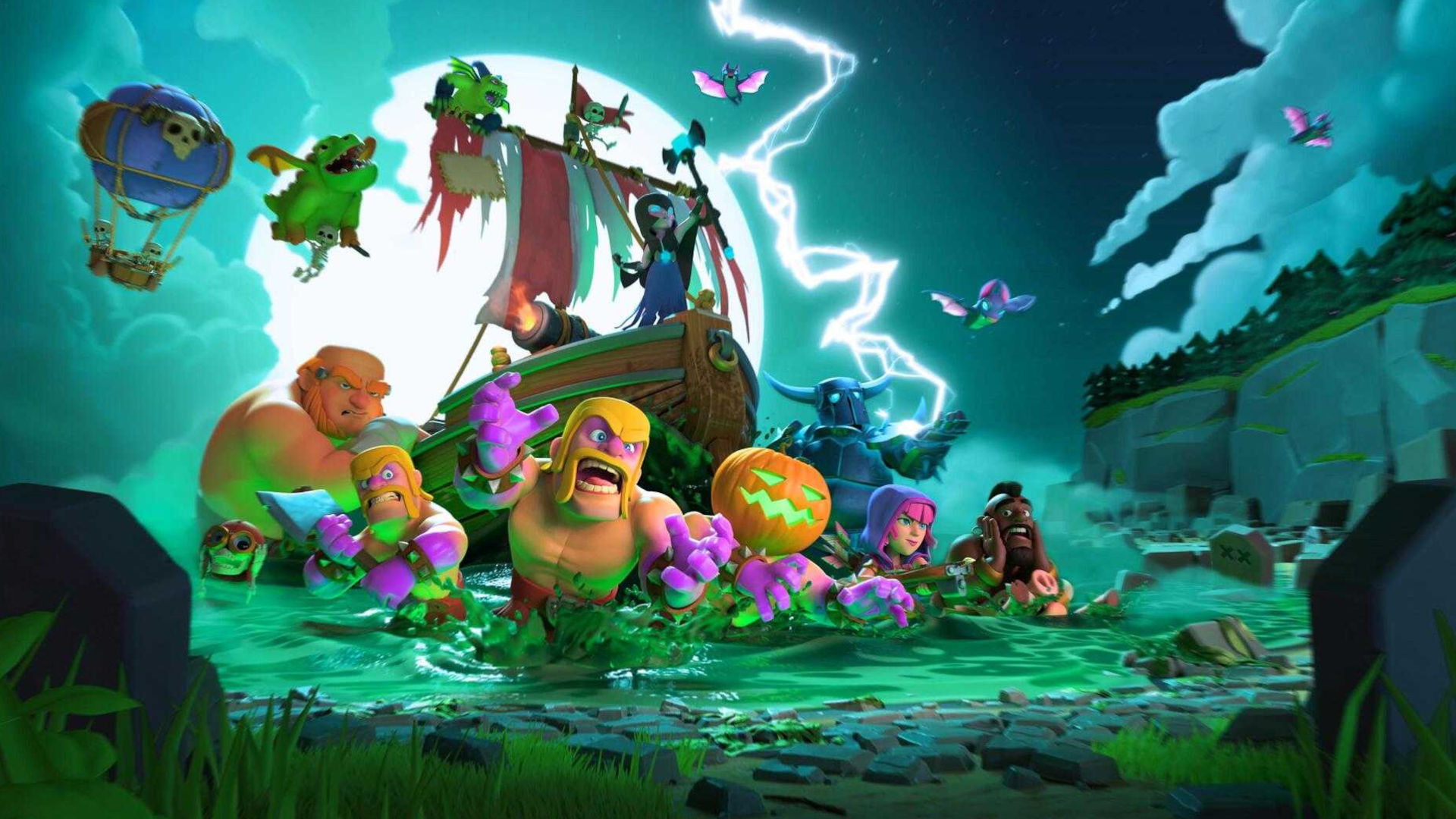 Personaggi Clash Royale nave pirata, 1920x1080 Full HD 1080p, Desktop