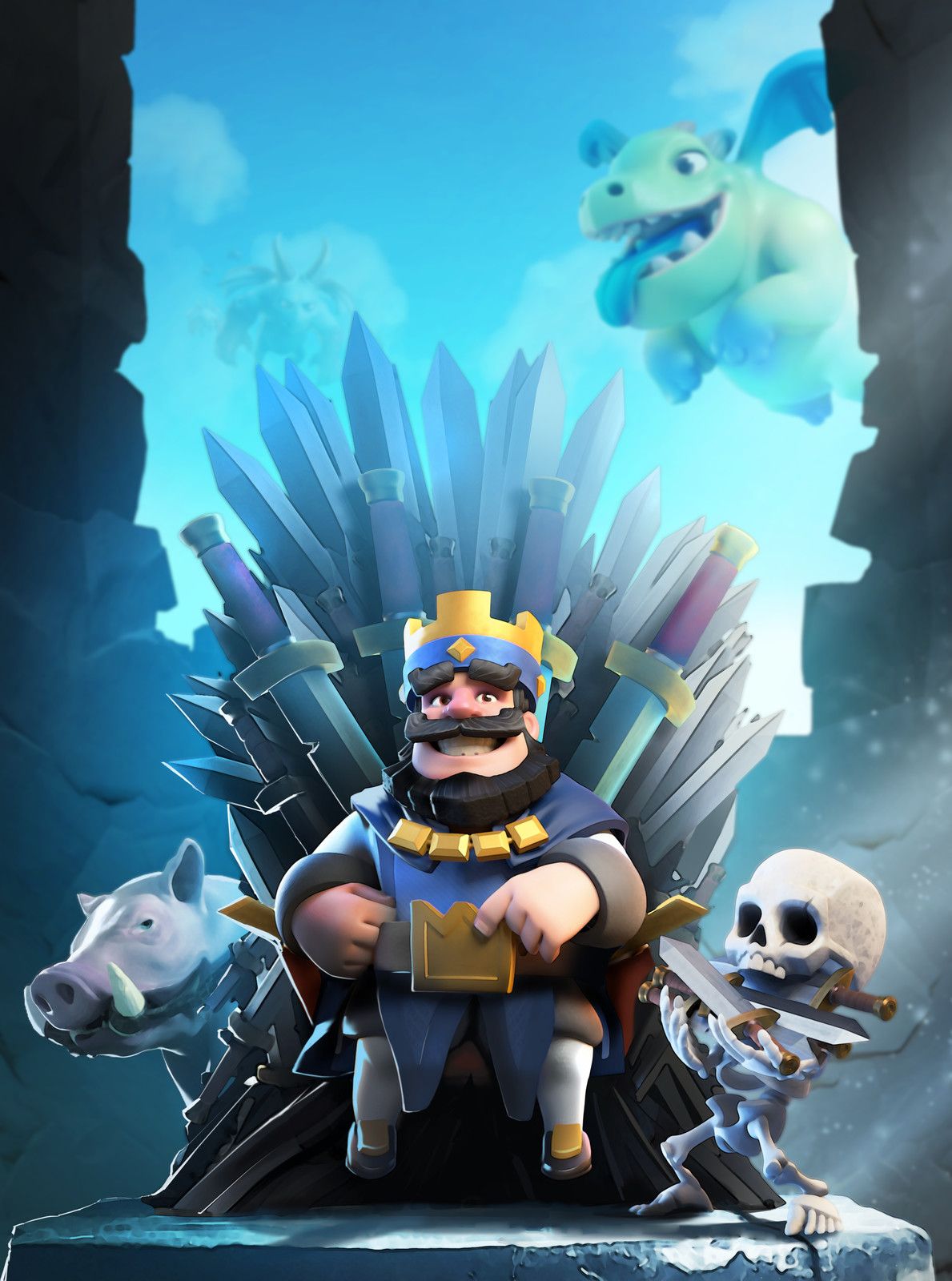 Re su trono di spade Clash Royale, 1189x1600 Full HD Verticale, Smartphone