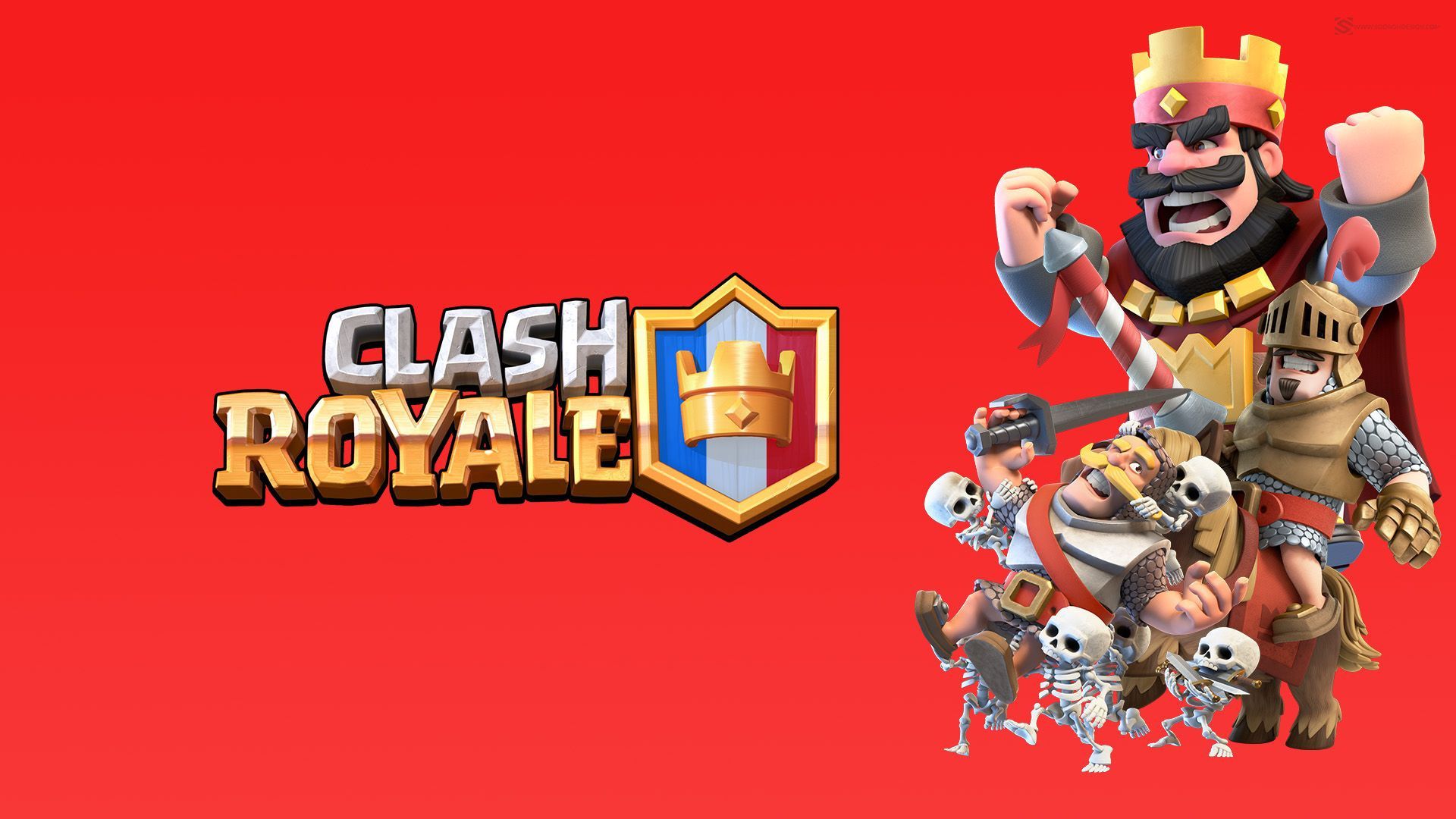 Personaggi Clash Royale sfondo rosso, 1920x1080 Full HD, PC Desktop