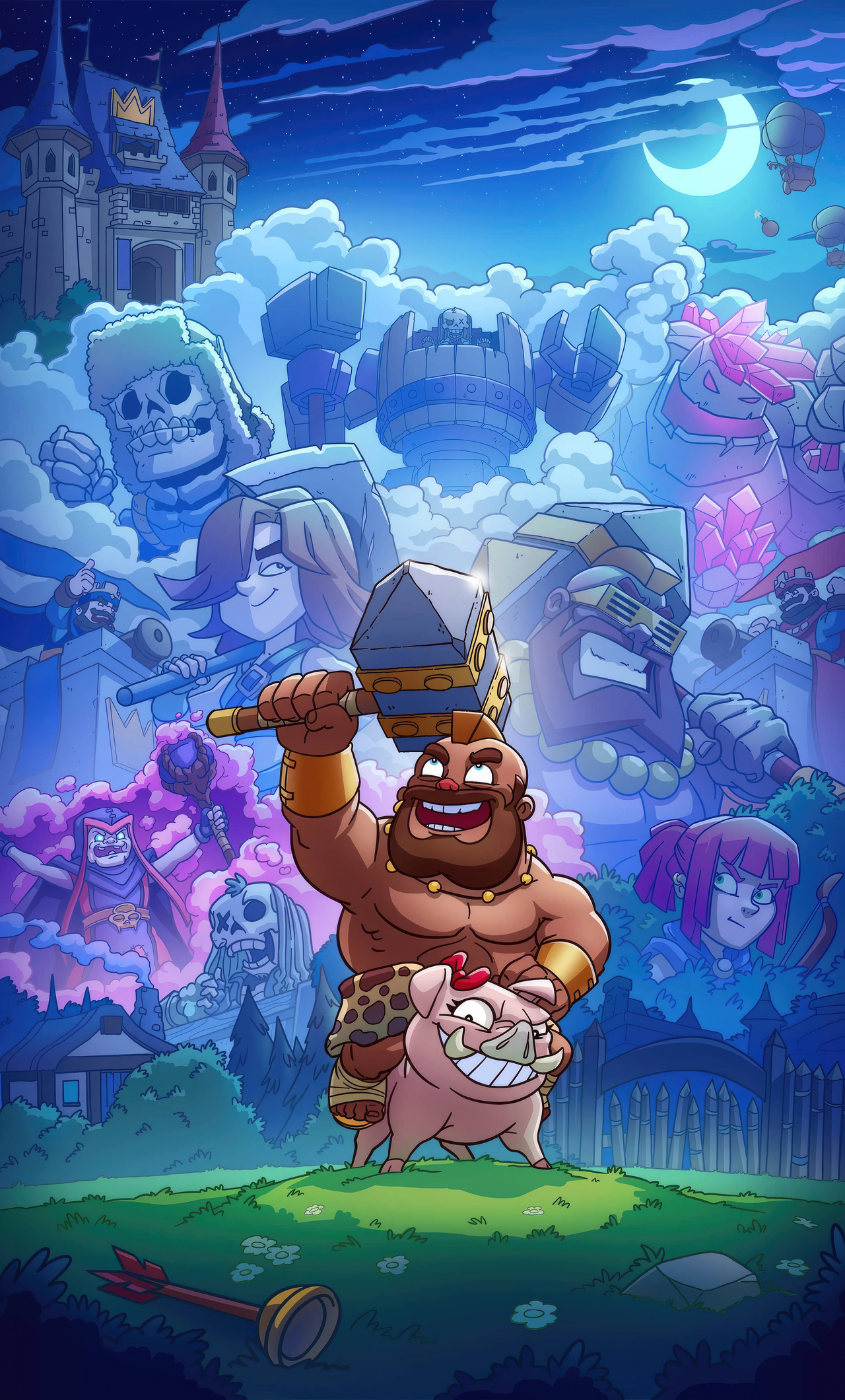 Hog Rider Clash Royale, 1280x2120 Full HD Verticale, Smartphone