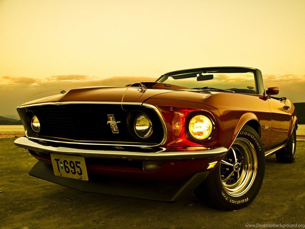 Ford Mustang classica rossa, muscle car, 1024x768 HD, Desktop