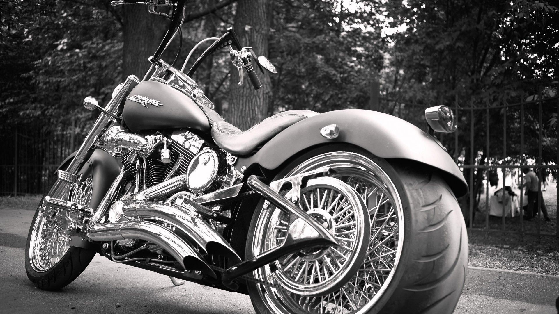 Moto Harley Davidson bianco e nero, 1920x1080 Full HD 1080p, PC
