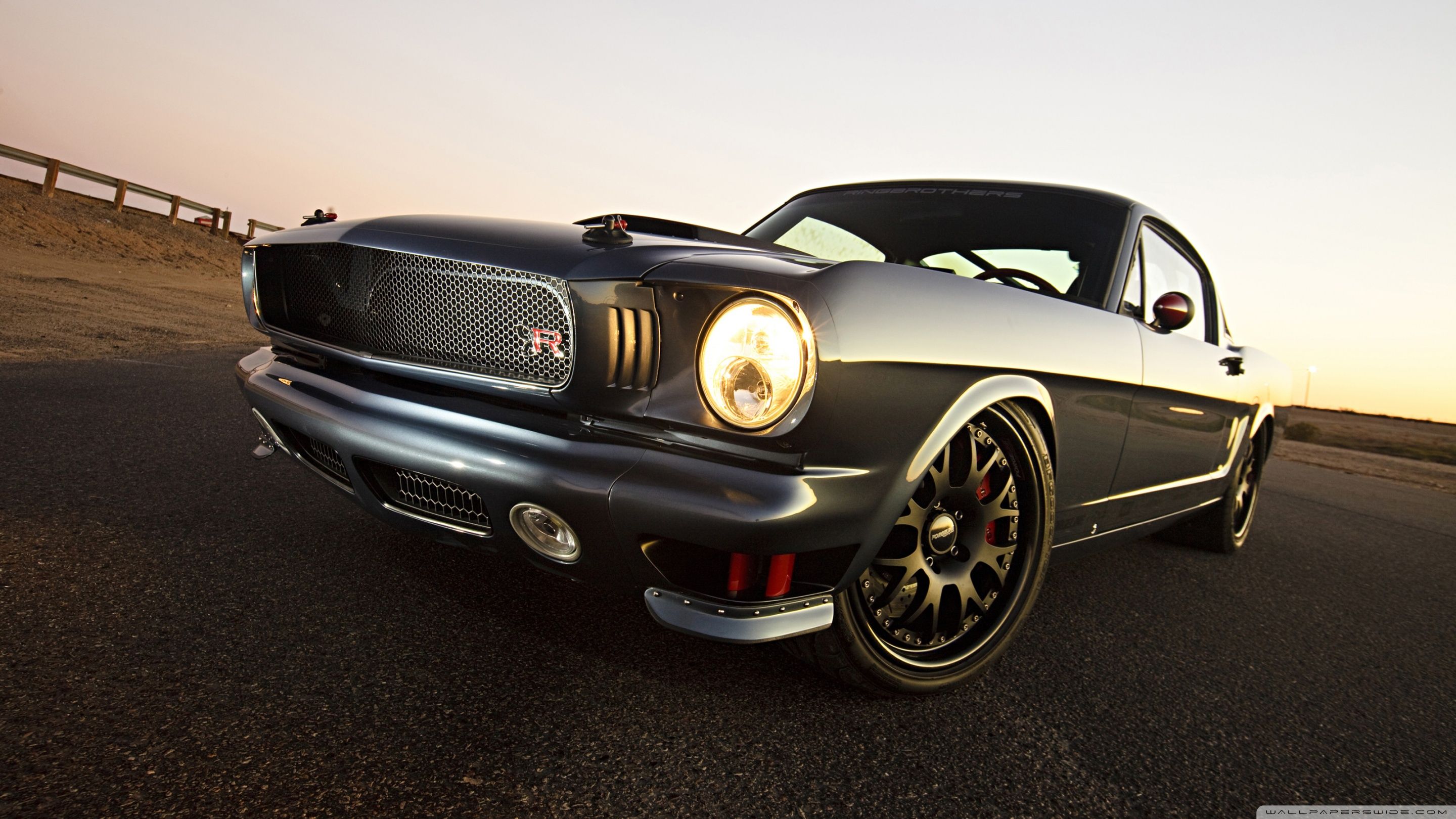 Ford Mustang classica nera, muscle car, 2880x1620 WQXGA, Desktop