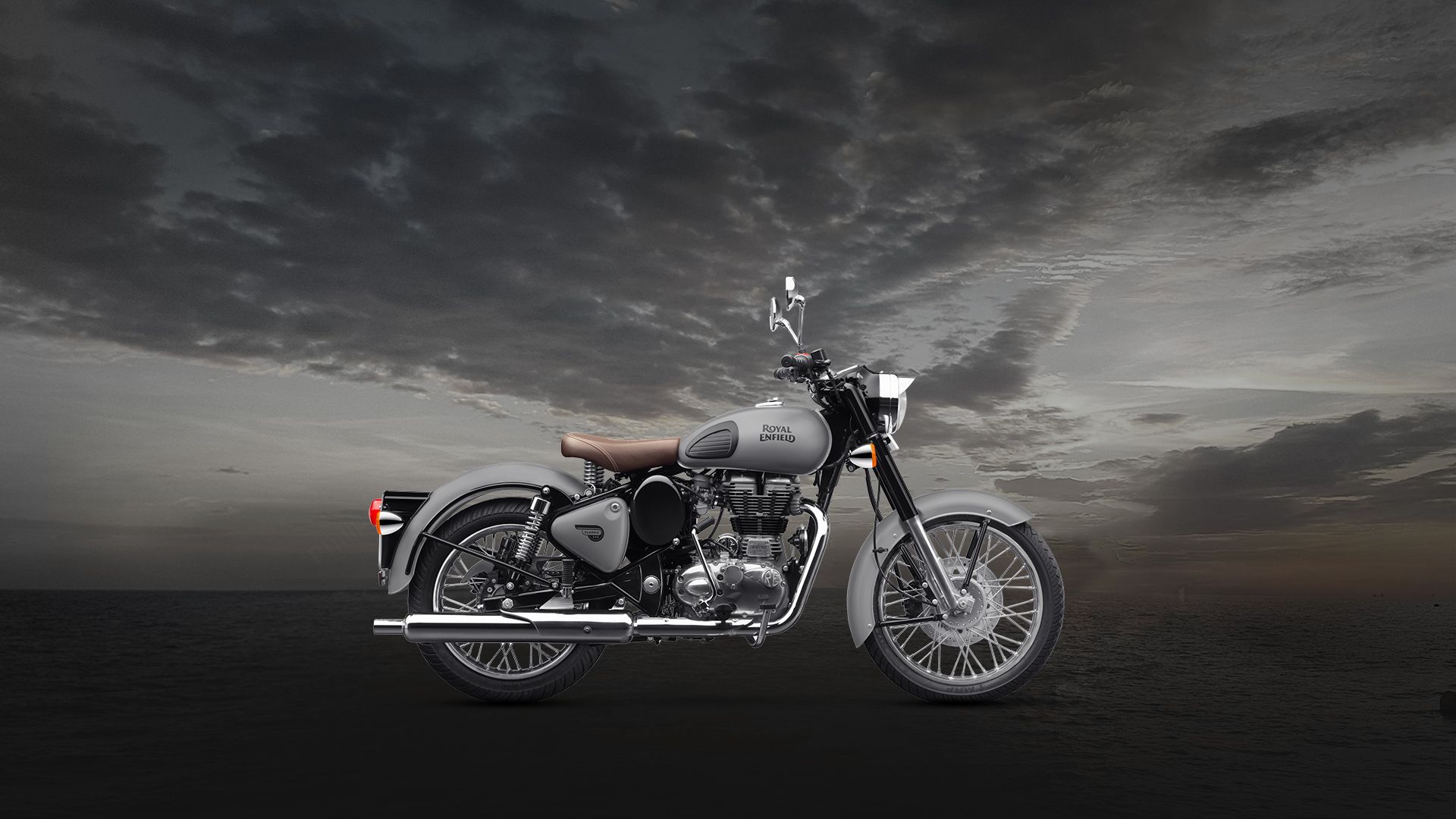 Royal Enfield Classic 350 grigia, 1920x1080 Full HD, Laptop