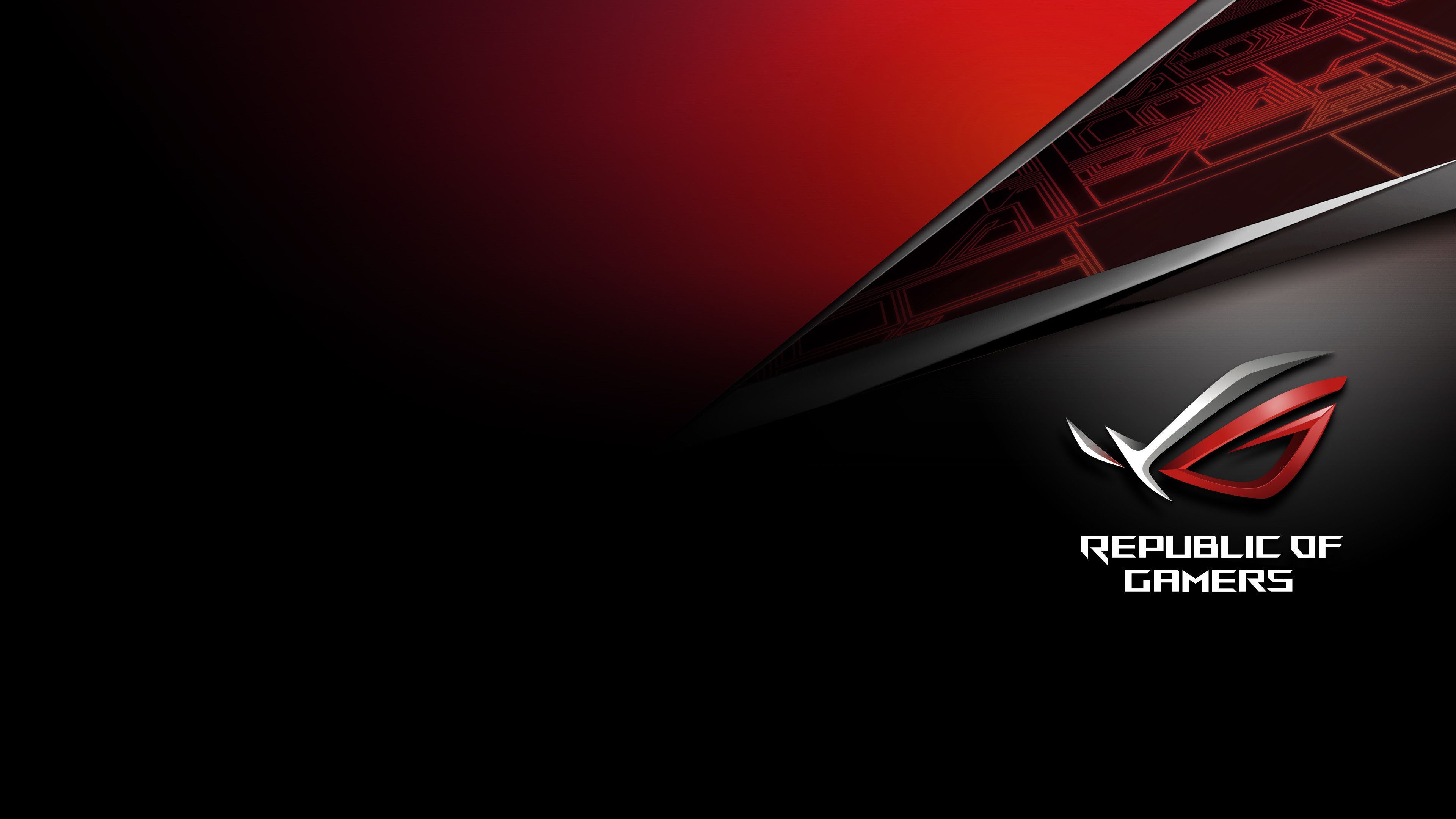 Logo Republic of Gamers rosso nero, 3840x2160 4K, Desktop 4K