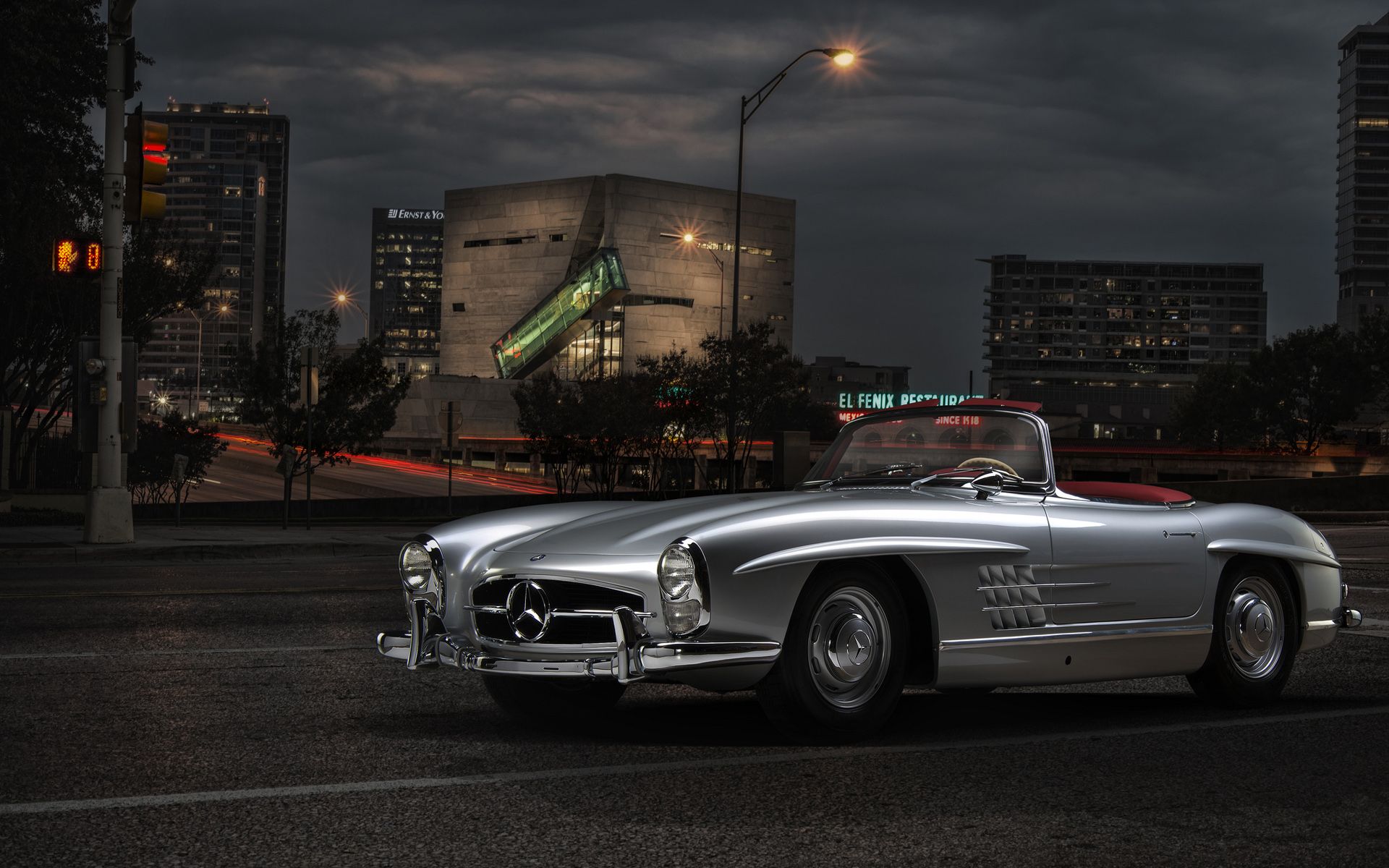 Mercedes-Benz classica notturna città, 1920x1200 Full HD+ WUXGA, Desktop