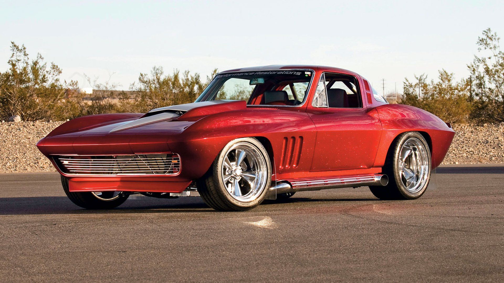 Corvette classica rossa custom, 1920x1080 Full HD, Desktop