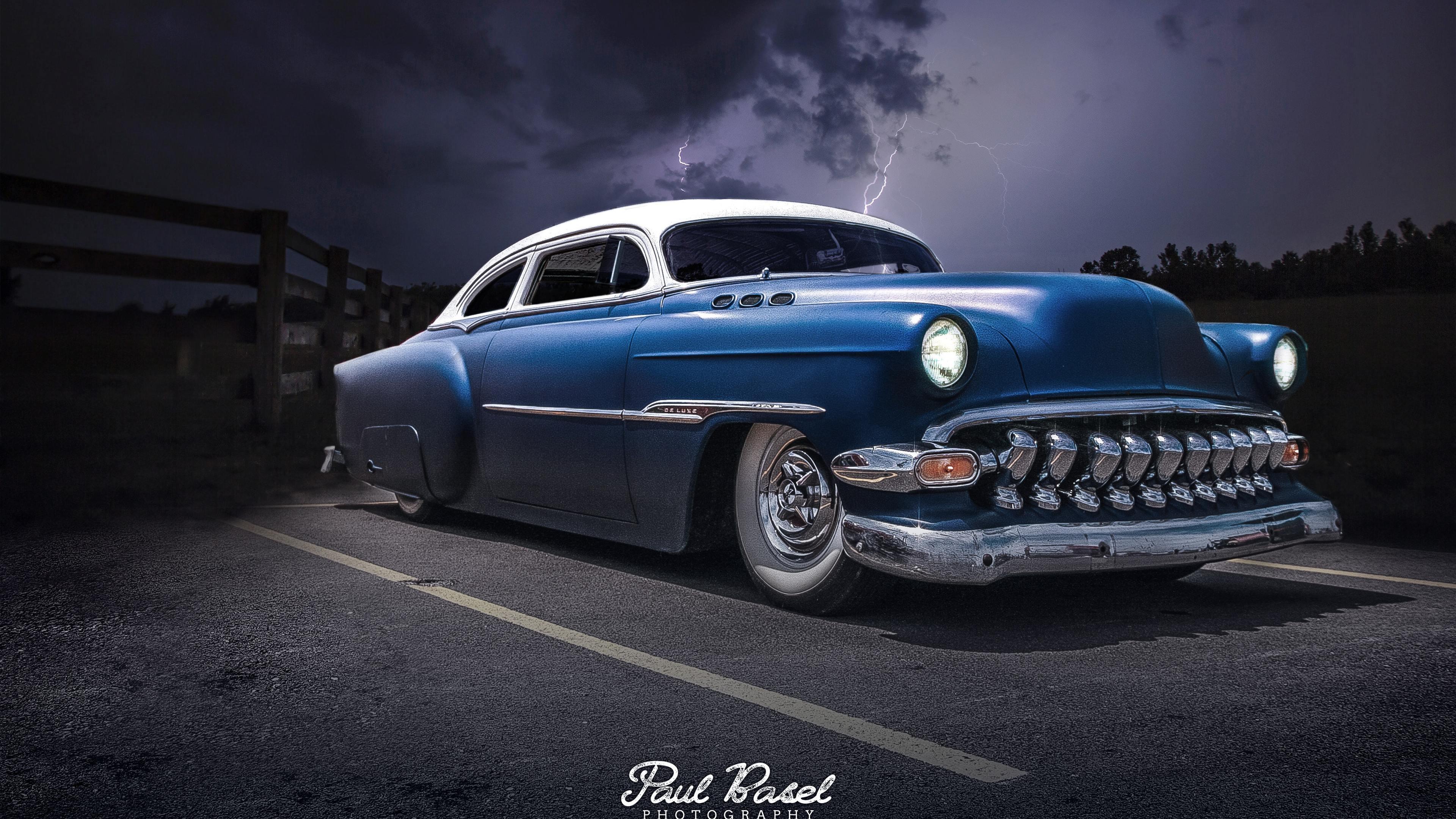 Hot rod blu classica ribassata, 3840x2160 4K, Desktop 4K