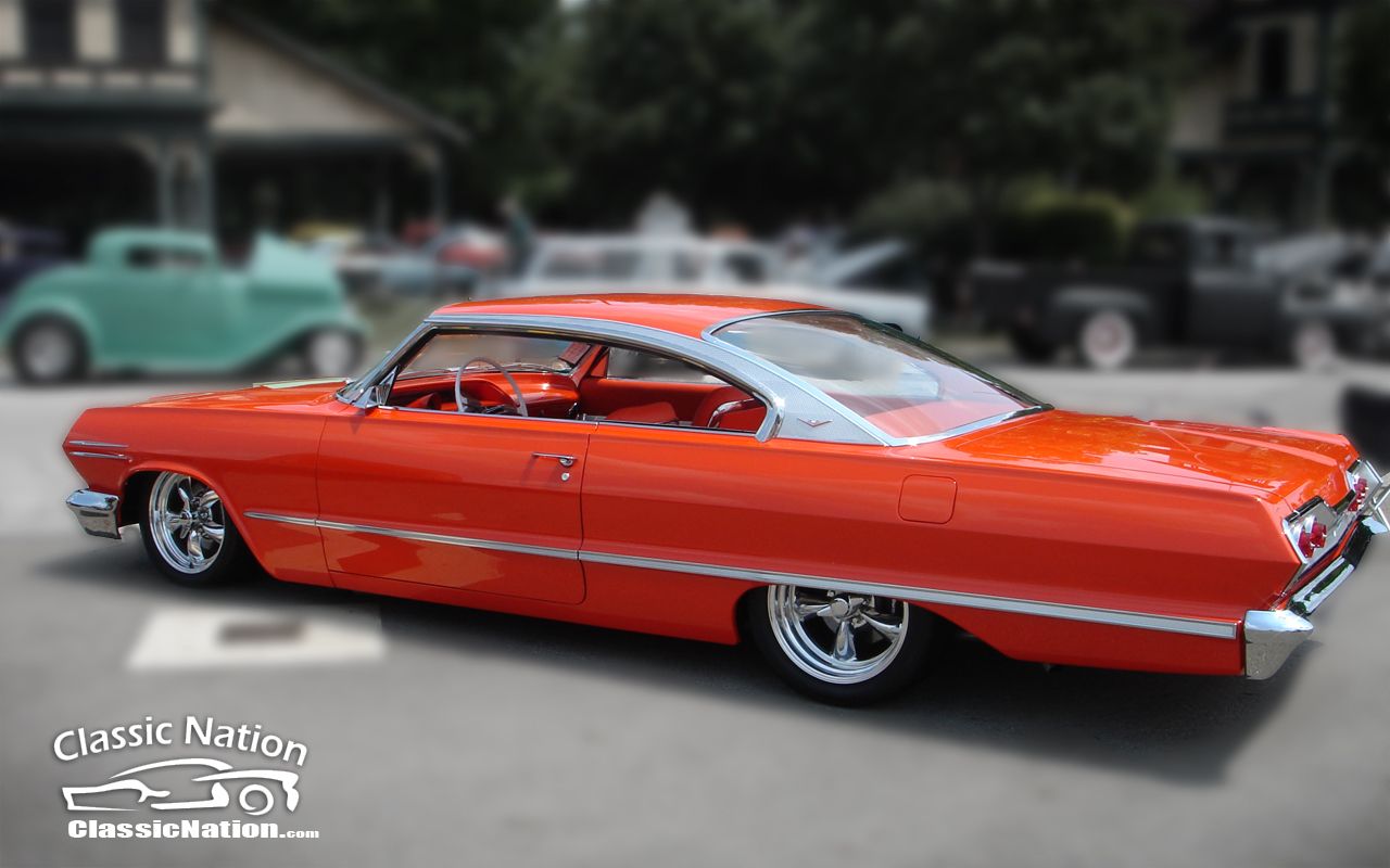 Auto classica arancione vintage, 1280x800 HD, Desktop