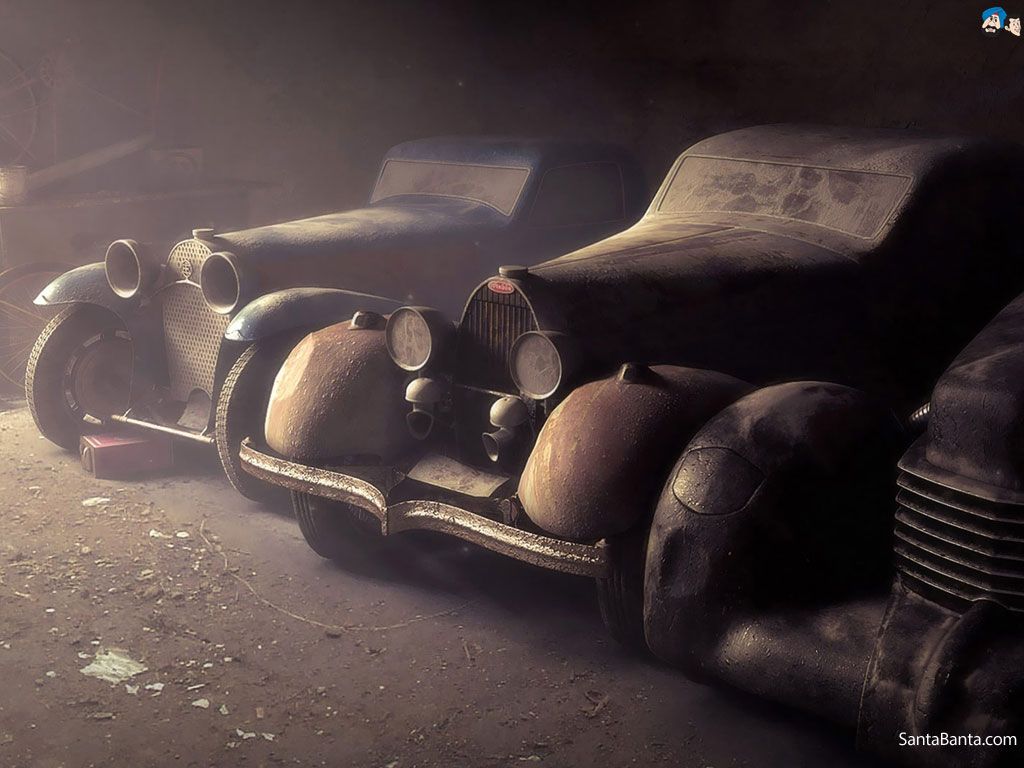 Auto d'epoca arrugginite, 1024x768 HD, PC
