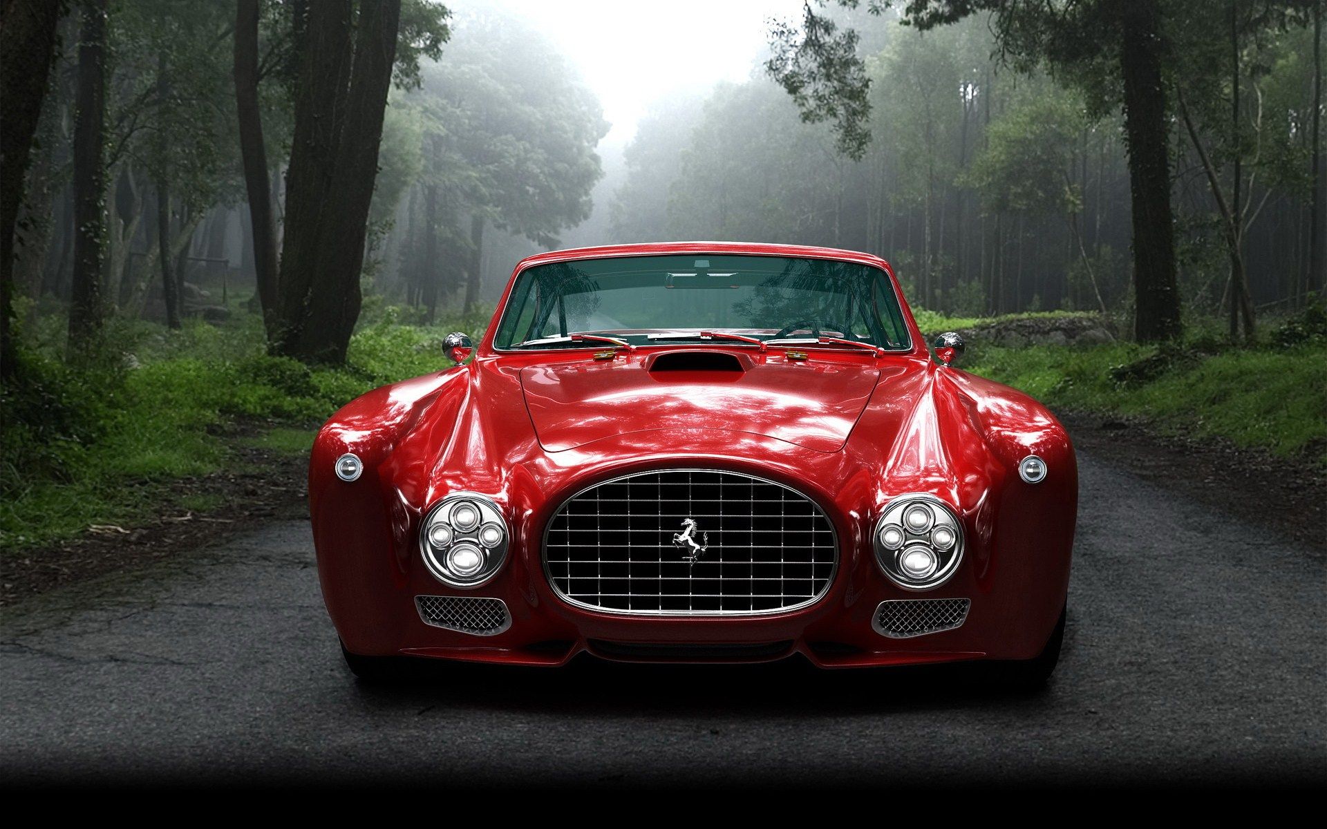 Ferrari rossa vintage su strada, 1920x1200 Full HD+, PC Desktop