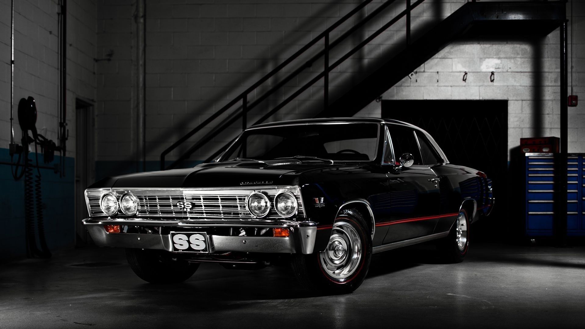 Auto muscle car nera classica, 1920x1080 Full HD, Laptop