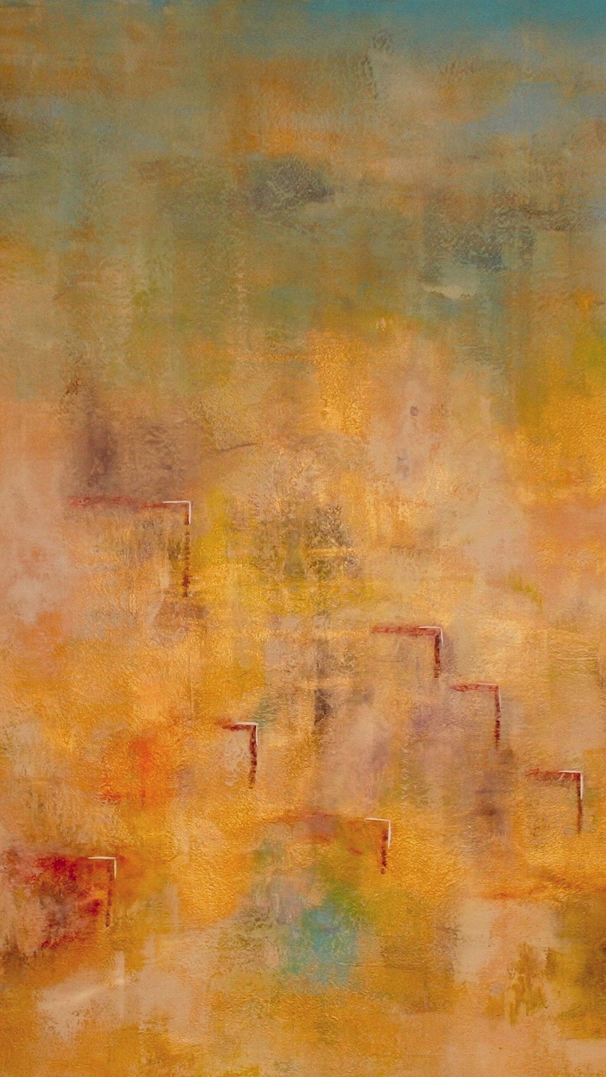 Dipinto astratto giallo ocra, 1242x2208 Verticale, Mobile