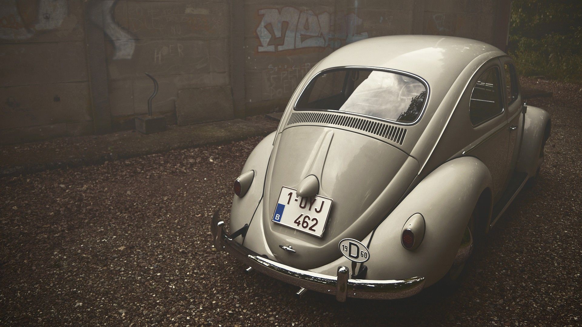 Volkswagen Beetle vintage grigio, 1920x1080 Full HD 1080p, Notebook