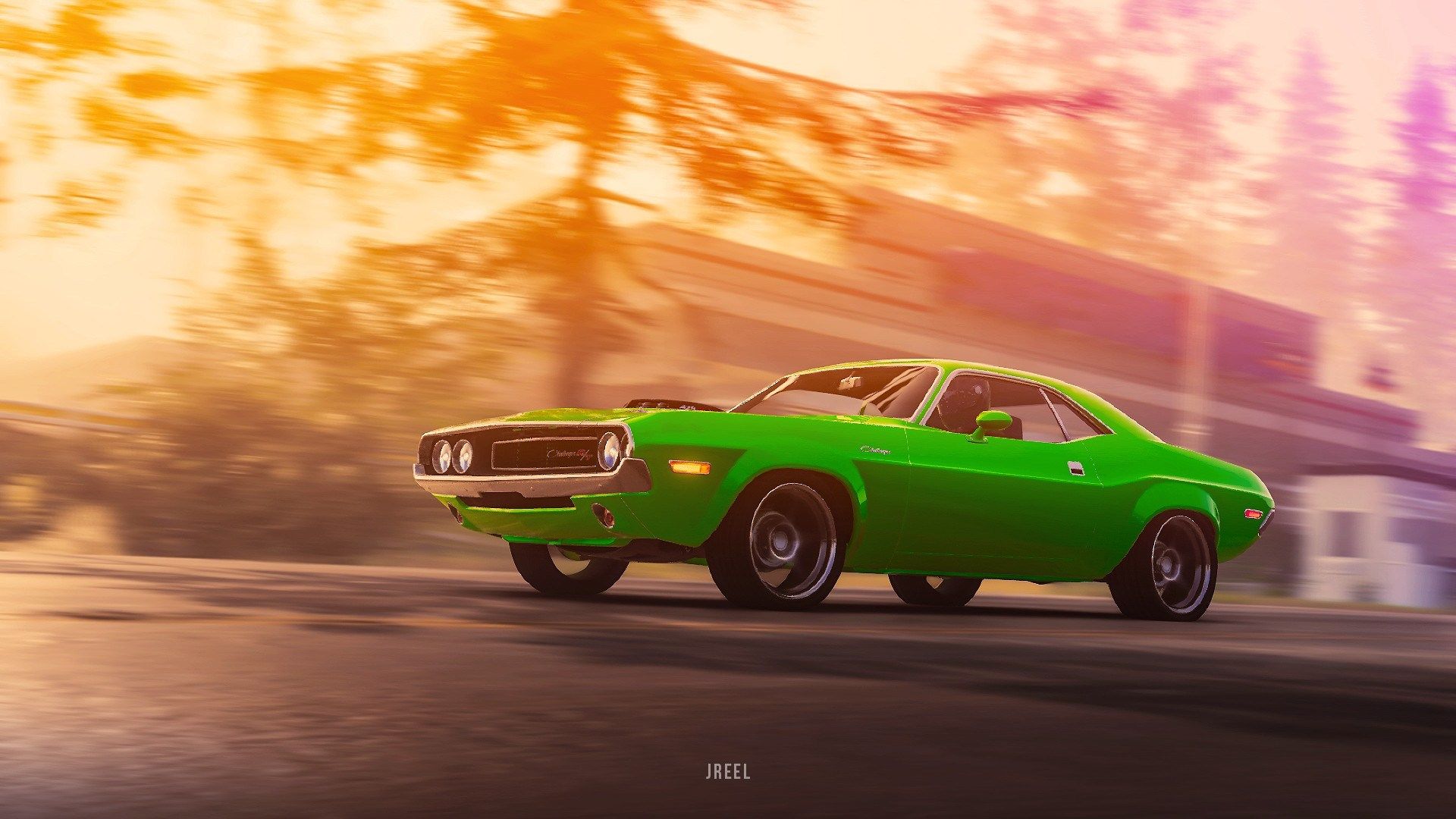 Dodge Challenger verde muscle car, 1920x1080 Full HD 1080p, HP Laptop