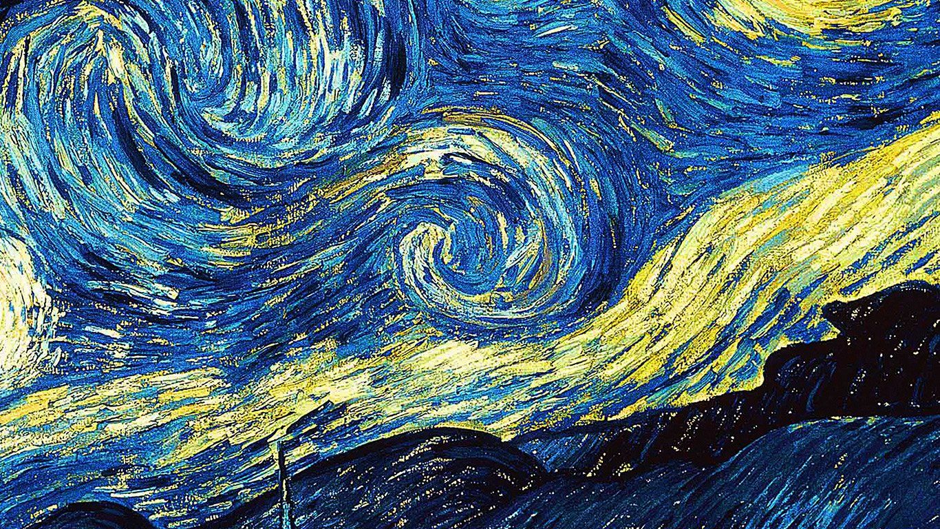Notte stellata Van Gogh, 1366x768 720p, Notebook