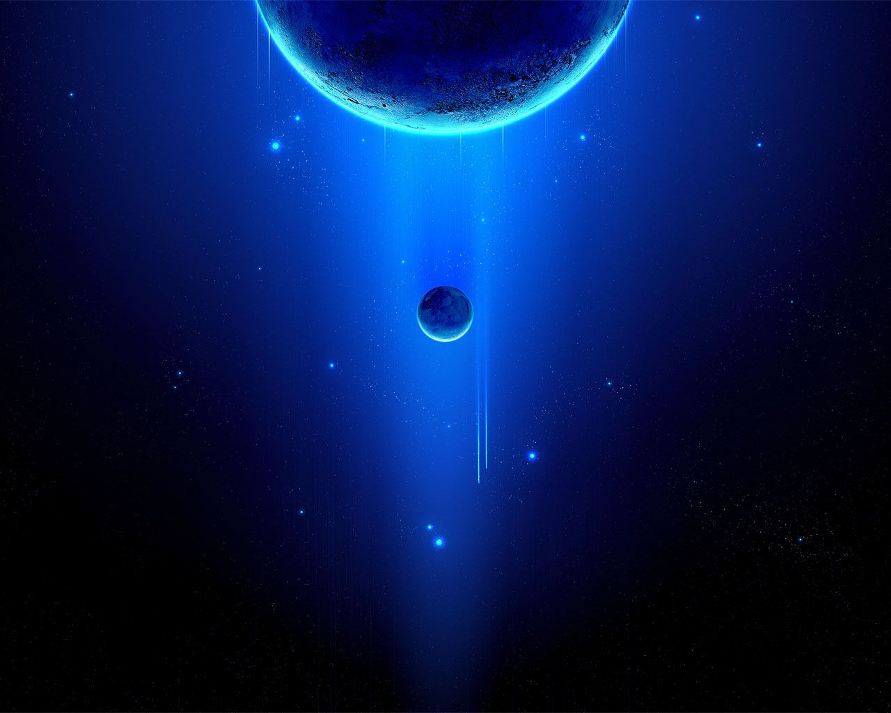Pianeti blu con raggio luminoso, 1280x1024 HD, Desktop