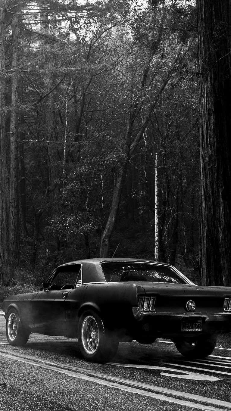 Auto classica bianco e nero, 767x1365 Full HD Verticale, Smartphone