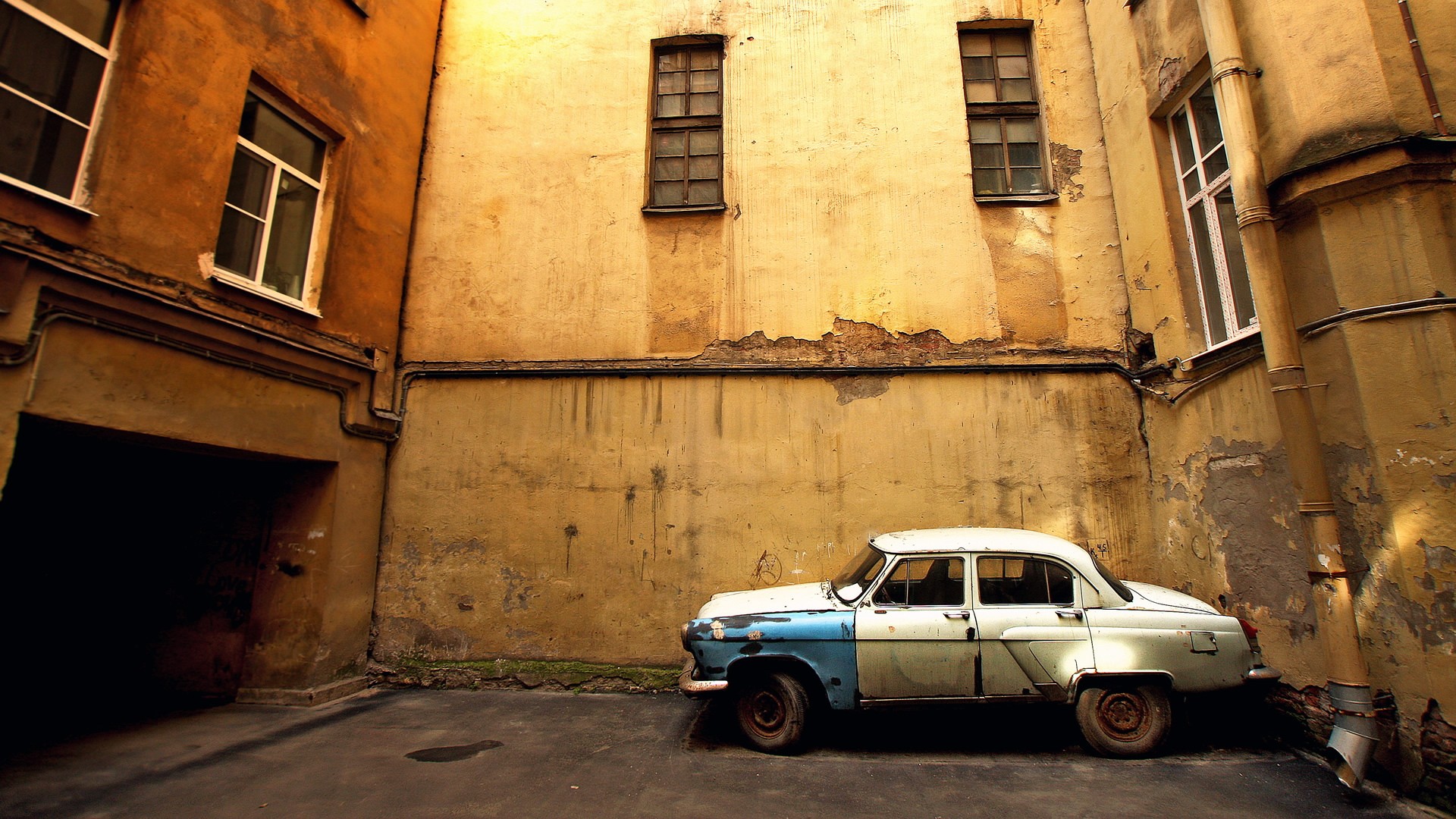 Auto d'epoca cortile vintage, 1920x1080 Full HD 1080p, PC