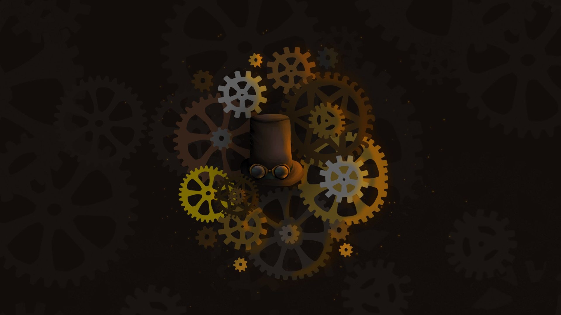 Ingranaggi steampunk e cilindro, 1920x1080 Full HD, Desktop