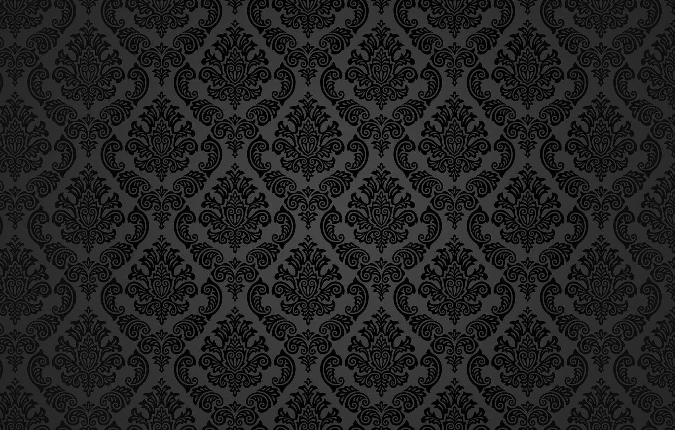 Motivo damascato nero classico, 1332x850 720p, PC