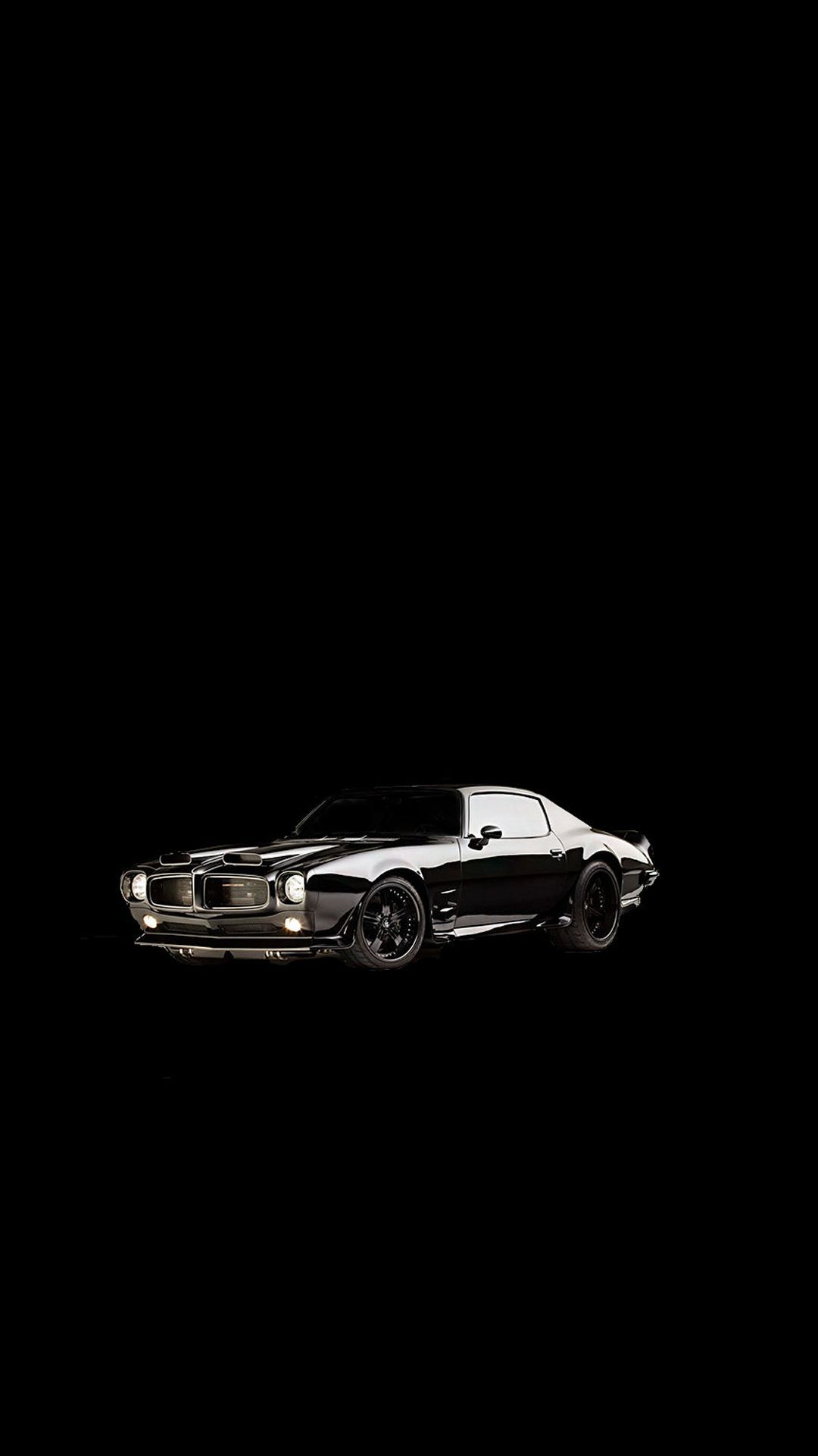 Auto classica nera Pontiac Firebird, General Motors, 1080x1920 Full HD Verticale, Smartphone