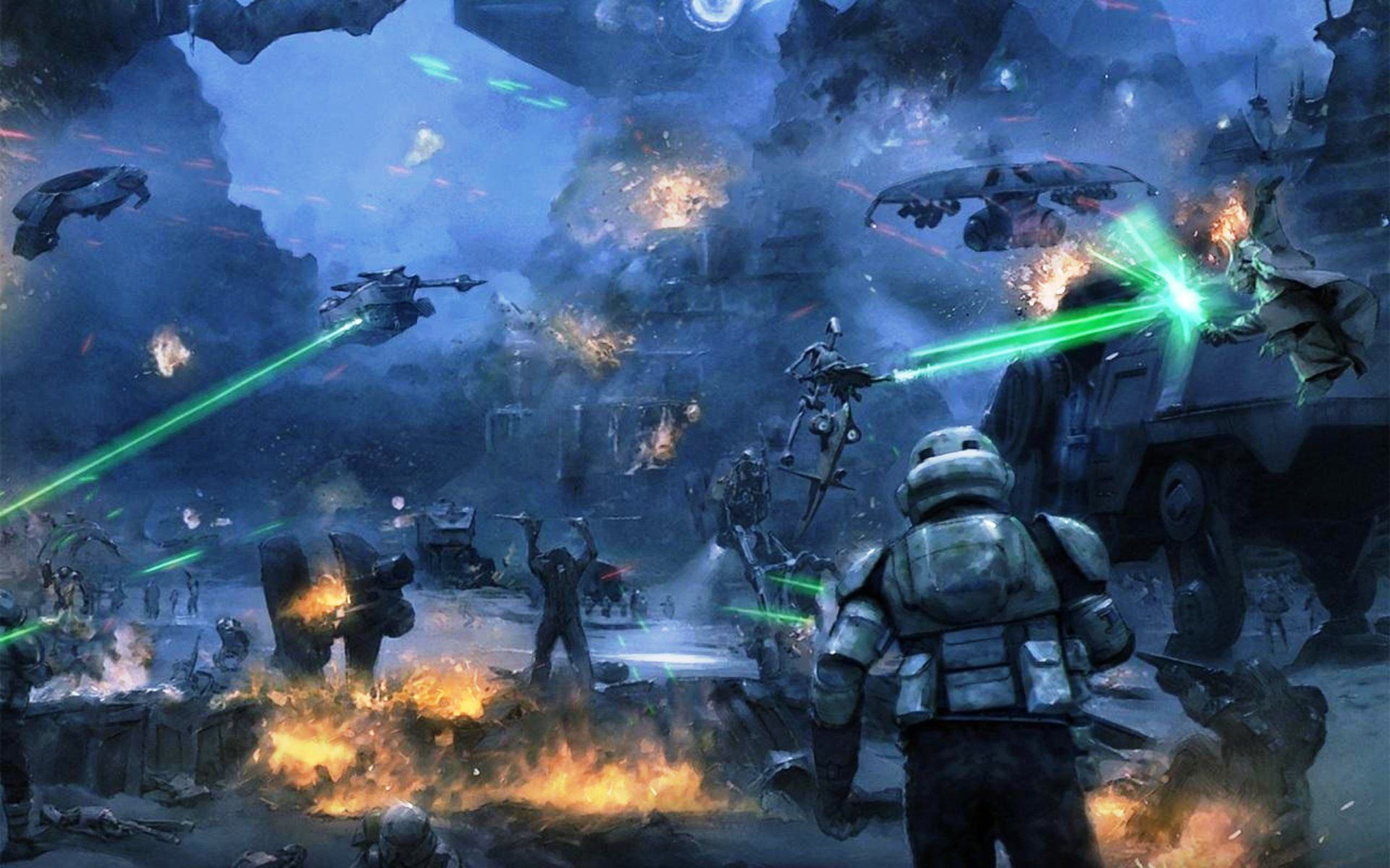 Battaglia Star Wars, soldati e navi, 1920x1200 WUXGA, Desktop