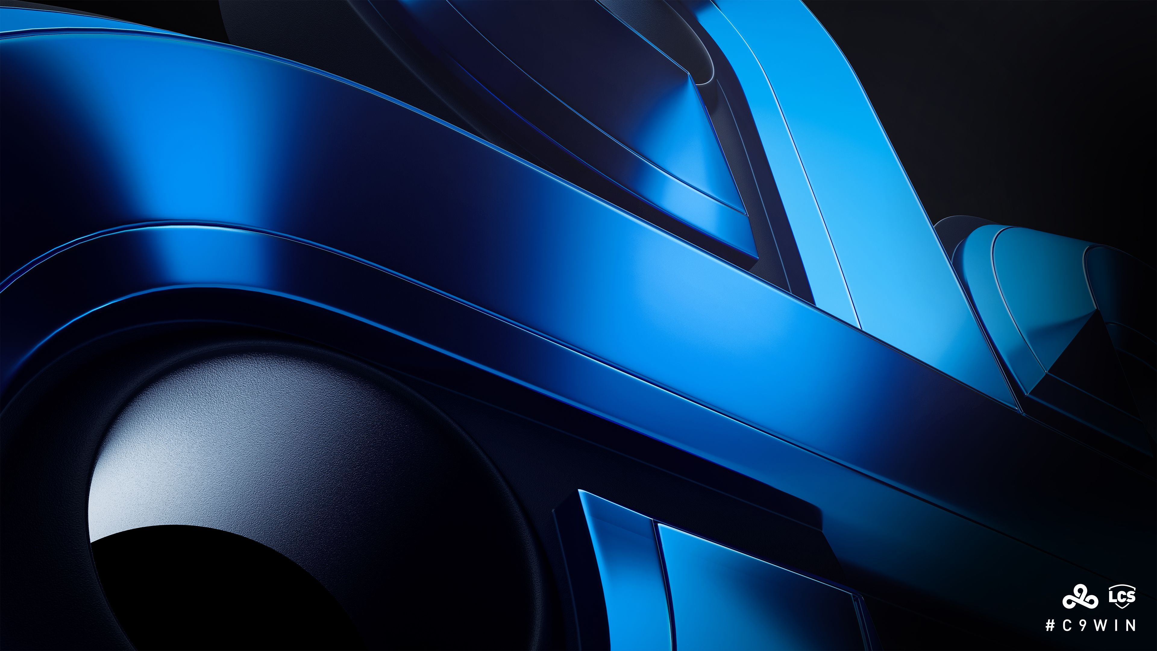 Casco blu metallizzato, logo Cloud9, League of Legends, 3840x2160 4K, Desktop 4K