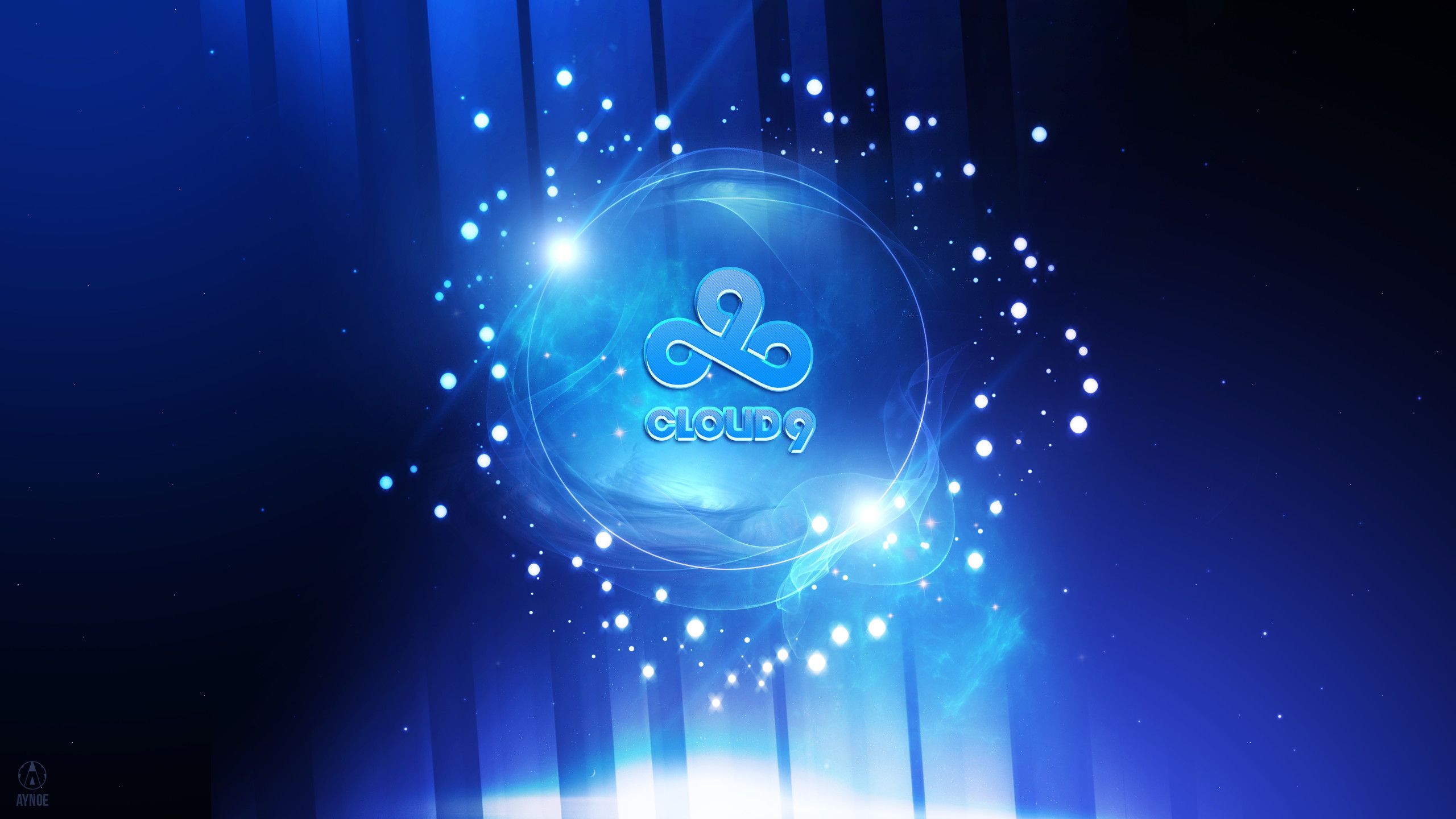 Logo Cloud9 blu luminoso, 2560x1440 1440p, Desktop