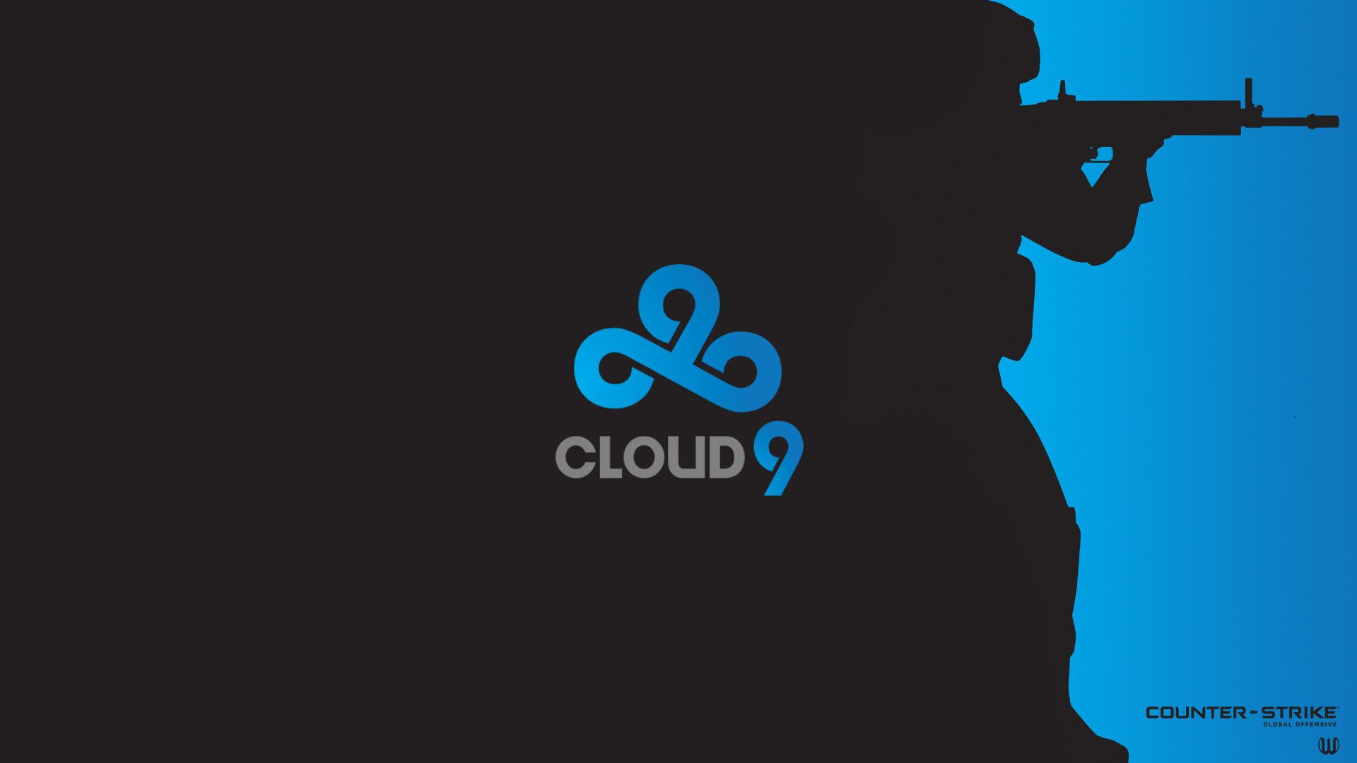 Logo Cloud9 blu, 1920x1080 Full HD 1080p, Desktop