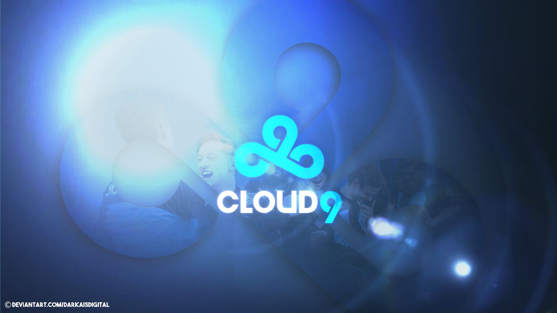Logo Cloud9 blu grunge, 2560x1440 2K, Monitor Gaming