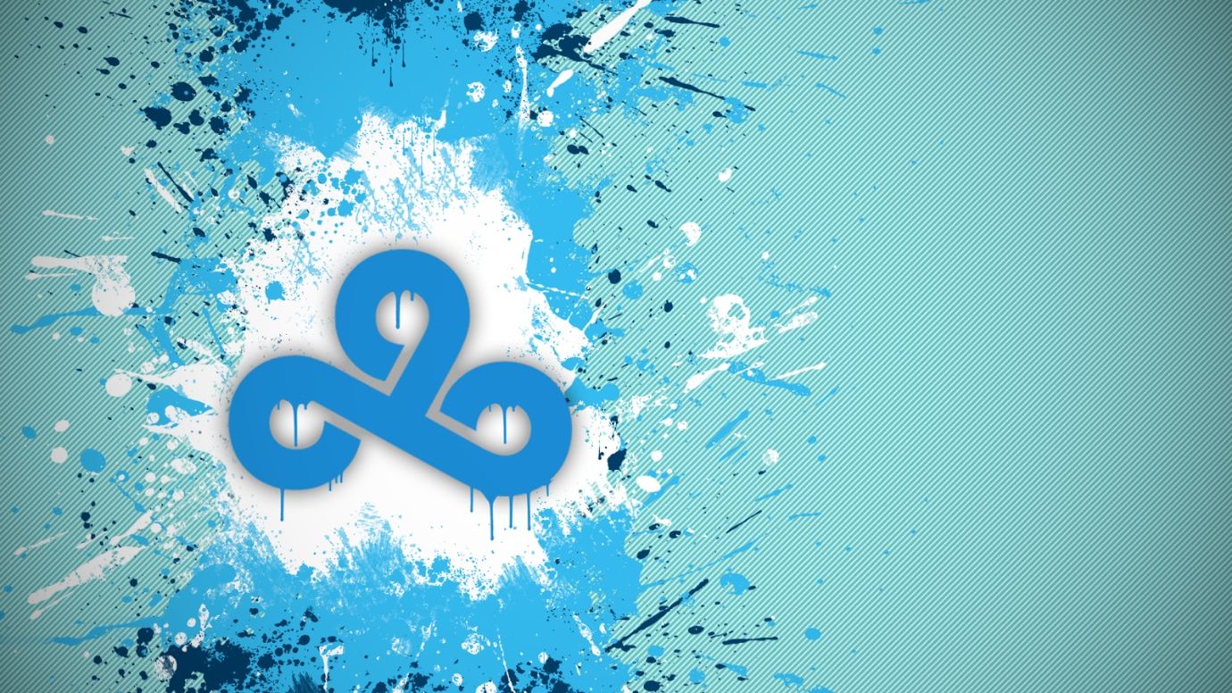 Logo Cloud9 su schizzi bianchi, 1380x776 HD, Desktop