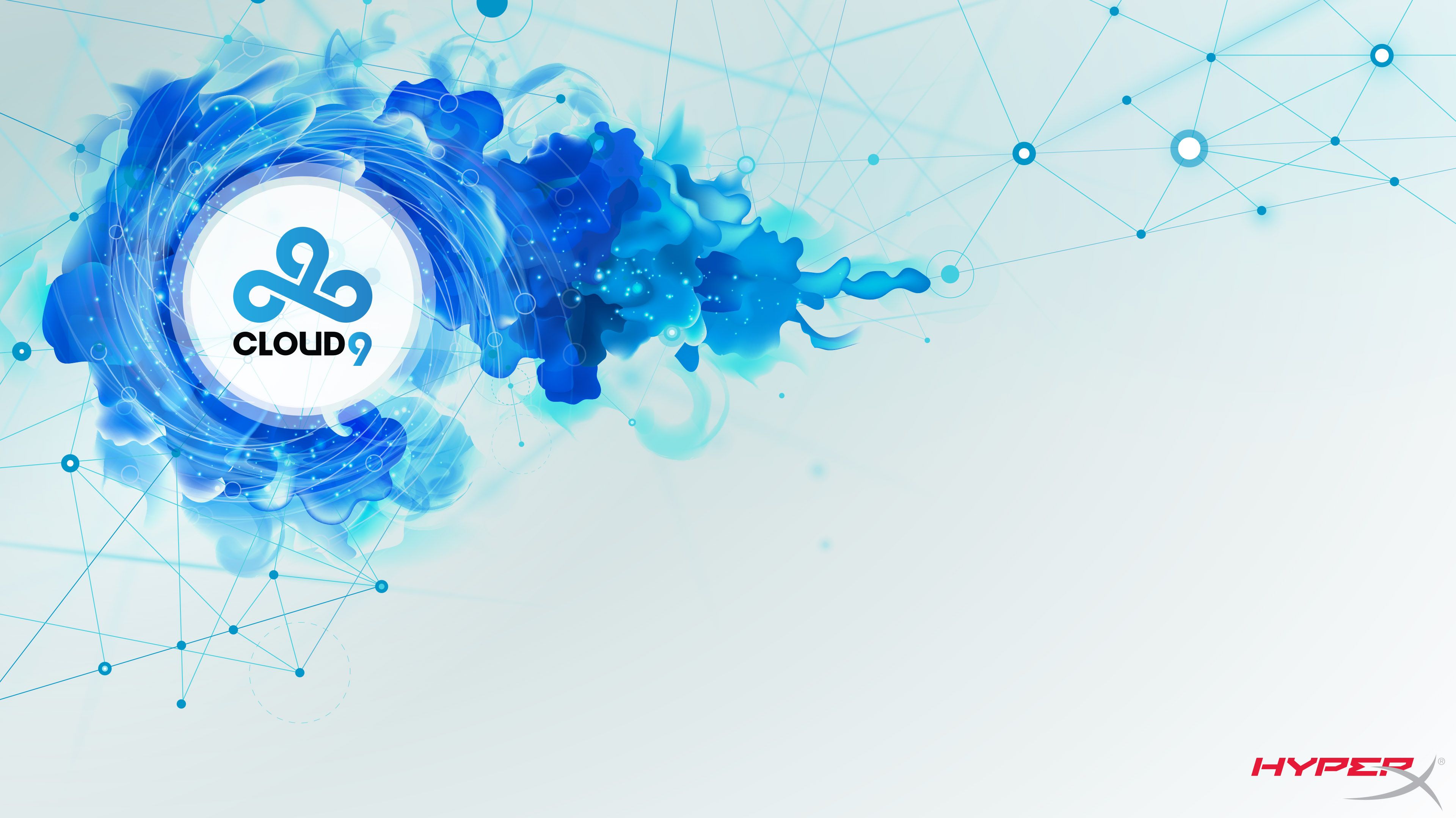 Logo Cloud9 splash blu, 3840x2160 4K Ultra HD, Monitor 4K