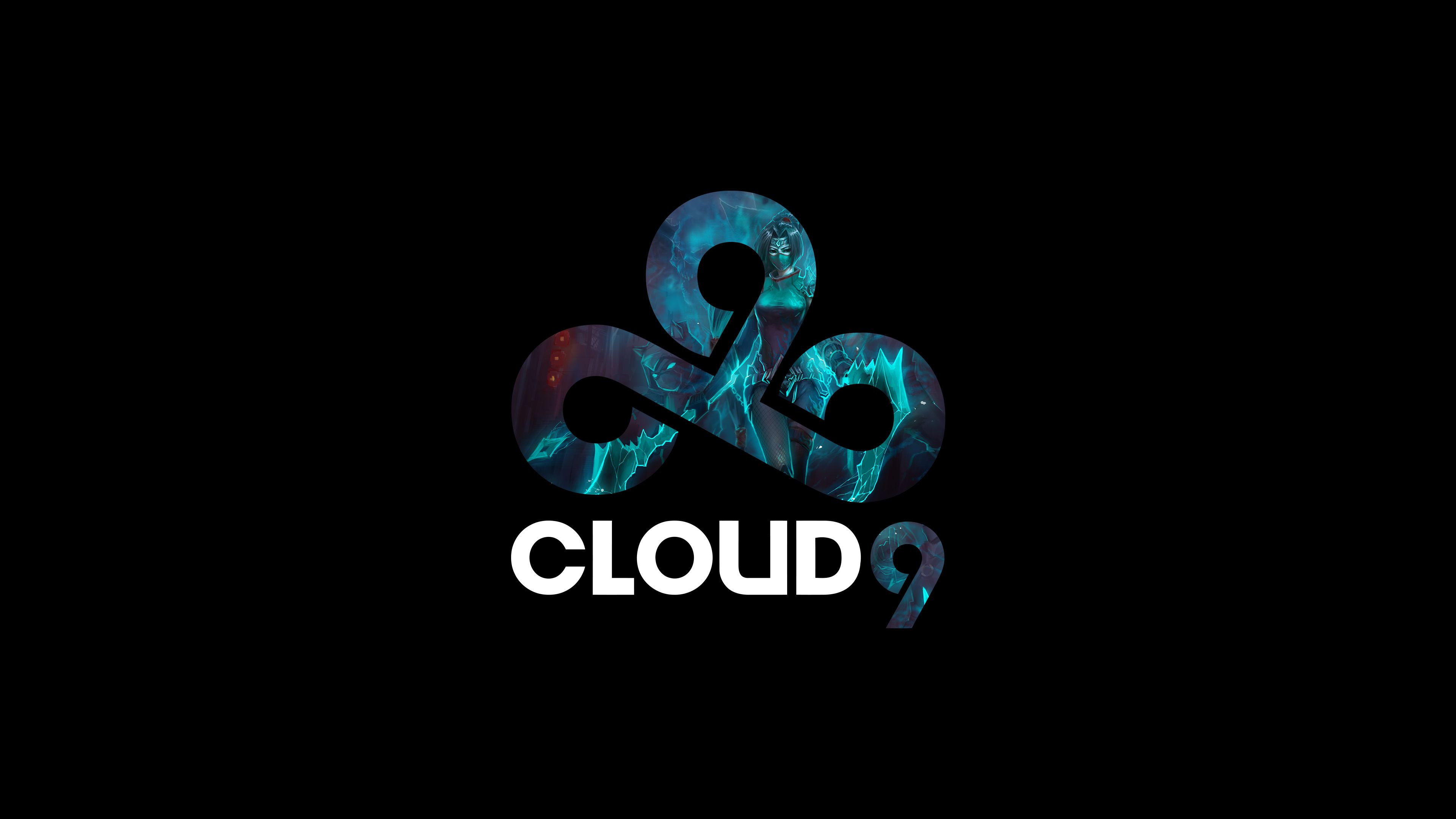 Logo Cloud9 esports blu nero, 3840x2160 4K, Monitor 4K