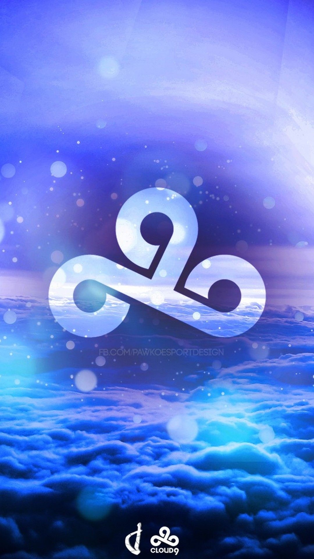 Logo Cloud9 su nuvole blu, 1080x1920 Full HD Verticale, Smartphone