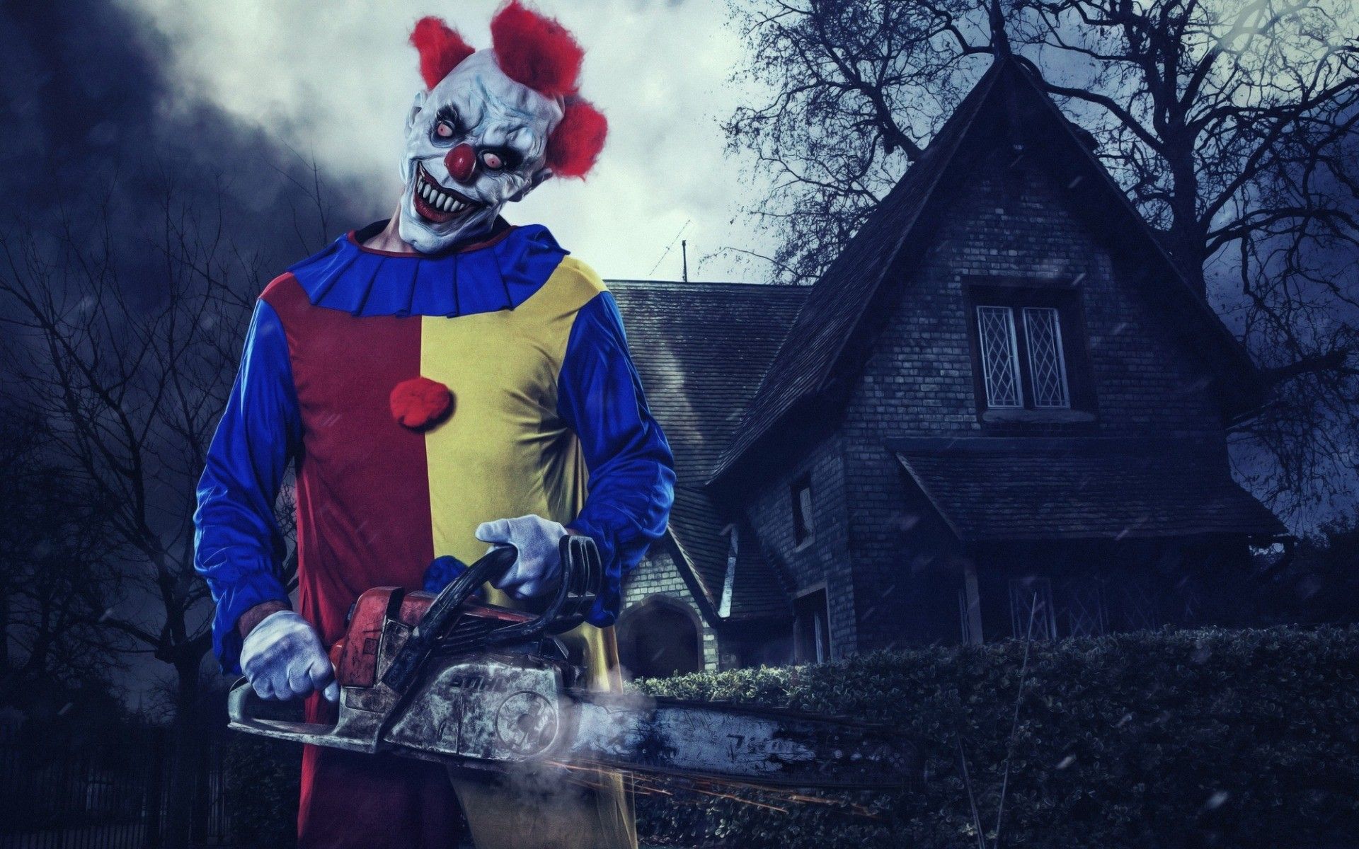 Clown spaventoso con motosega, 1920x1200 Full HD+ WUXGA, PC Desktop