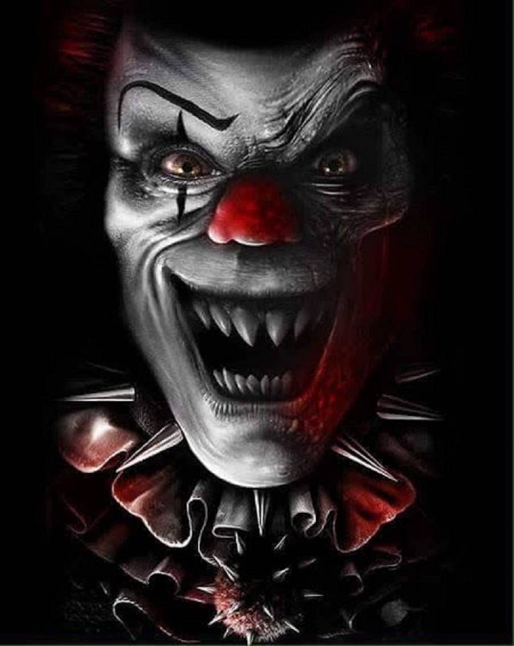 Clown spaventoso volto inquietante, 1018x1280 Verticale, Telefono