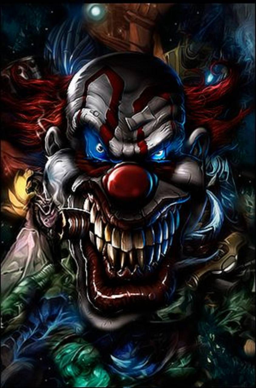 Clown spaventoso occhi blu, 844x1280 Verticale, Mobile