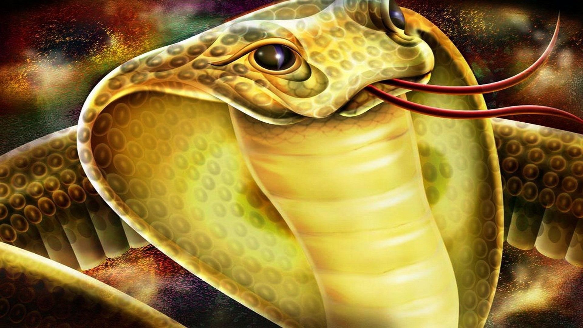Cobra reale illustrato, 1920x1080 Full HD 1080p, Desktop