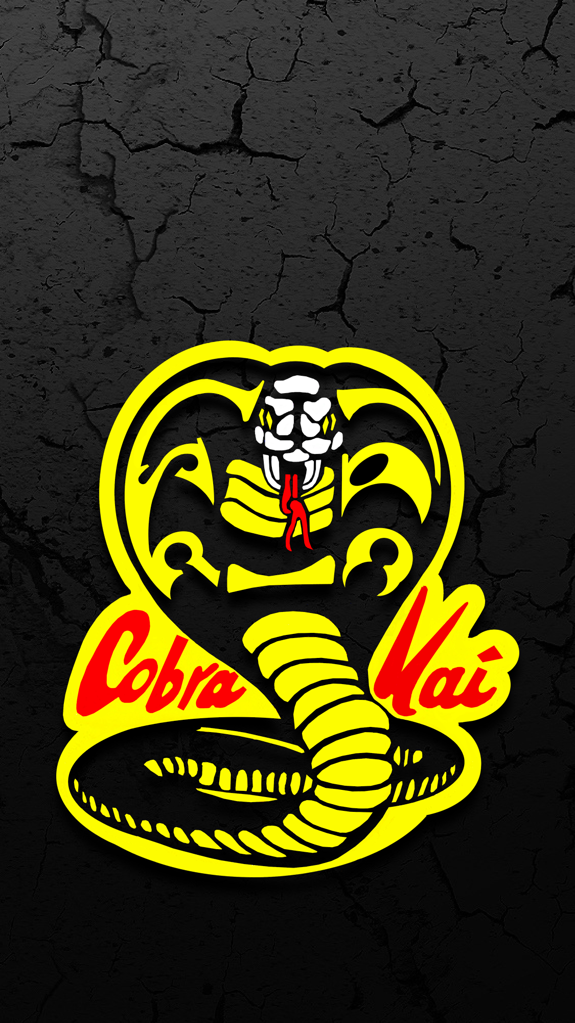 Logo Cobra Kai serpente giallo, 1125x2001 Verticale, Mobile