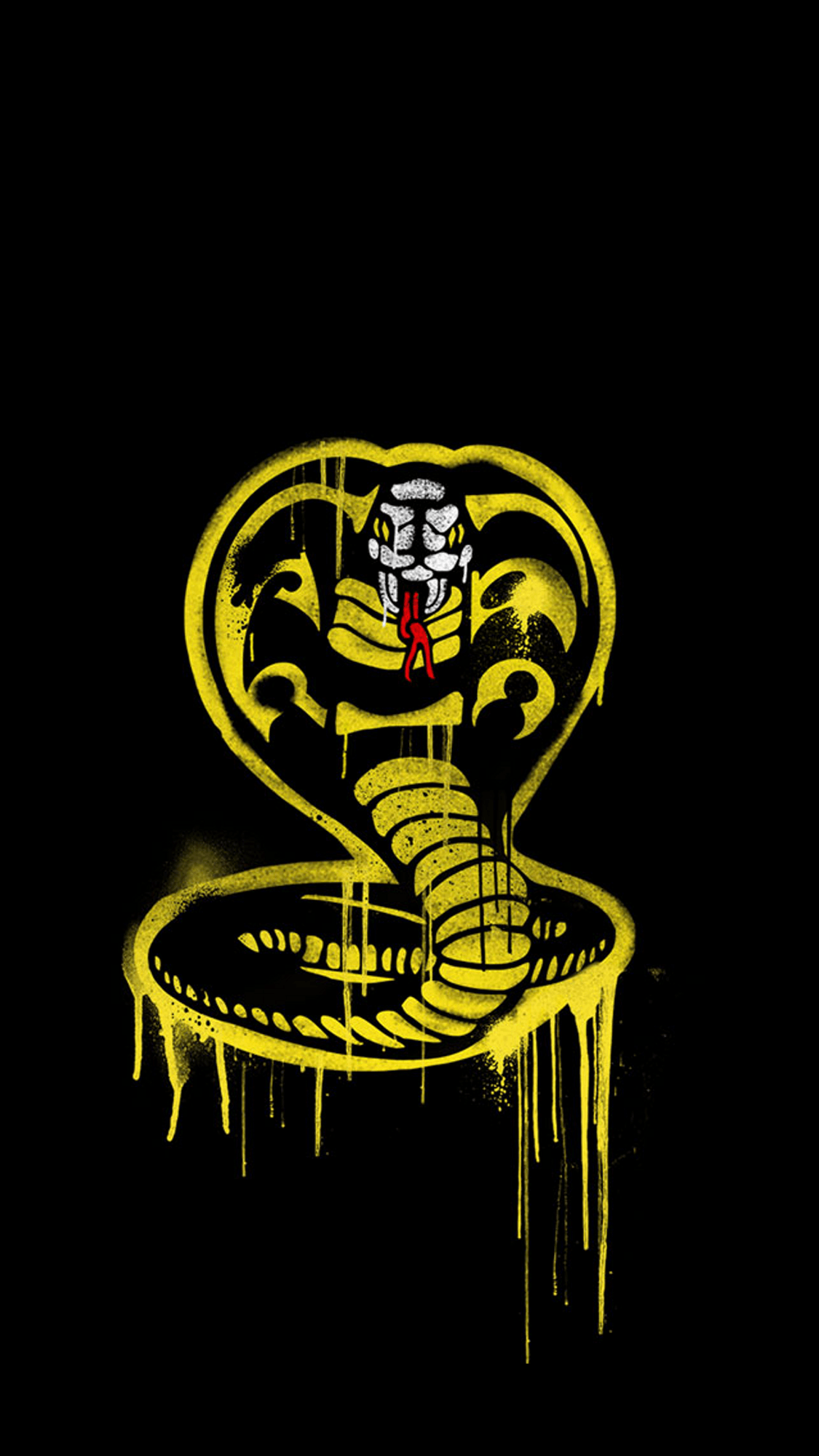 Logo Cobra Kai serpente giallo, 1125x2001 Full HD Verticale, Smartphone